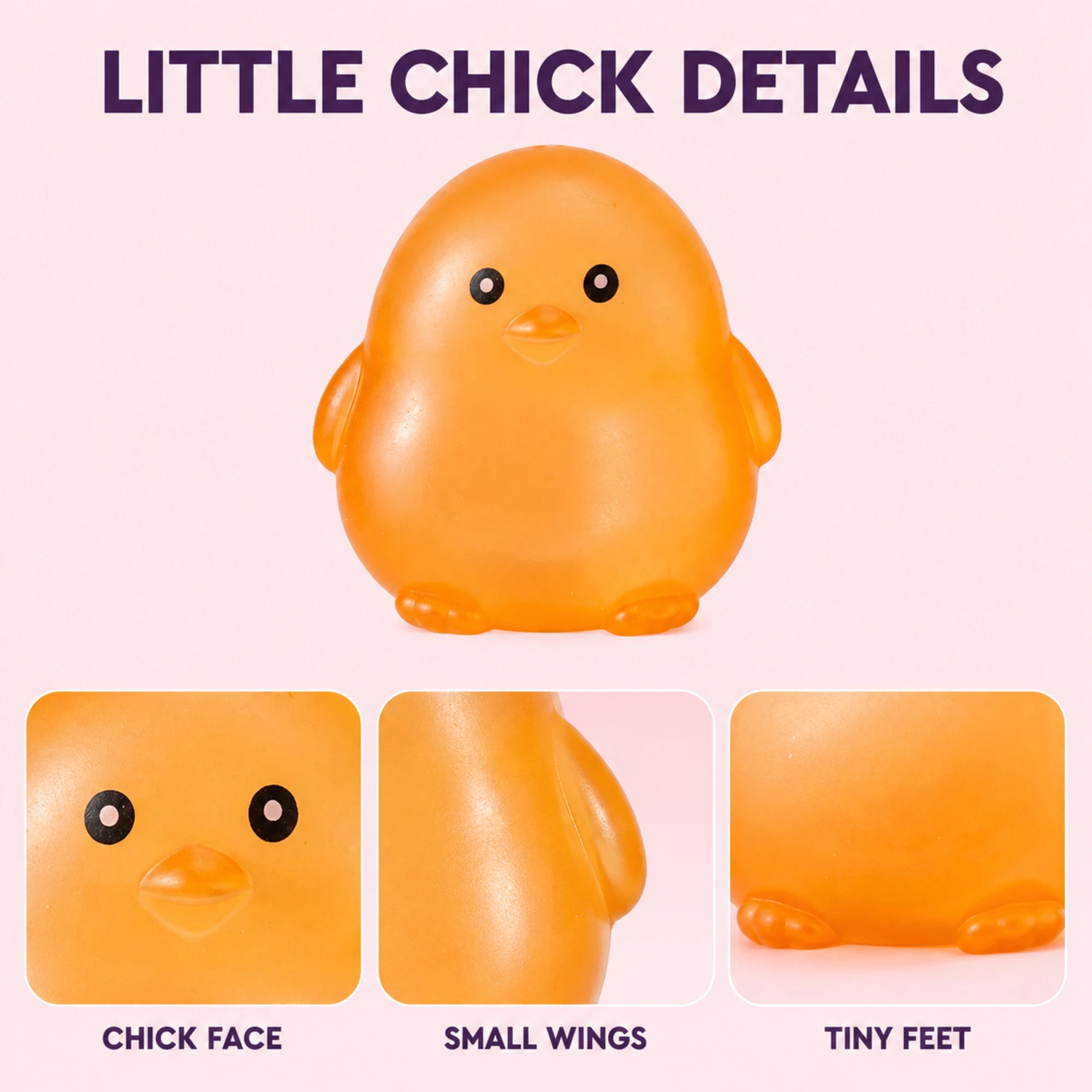 Orange chick squishy details