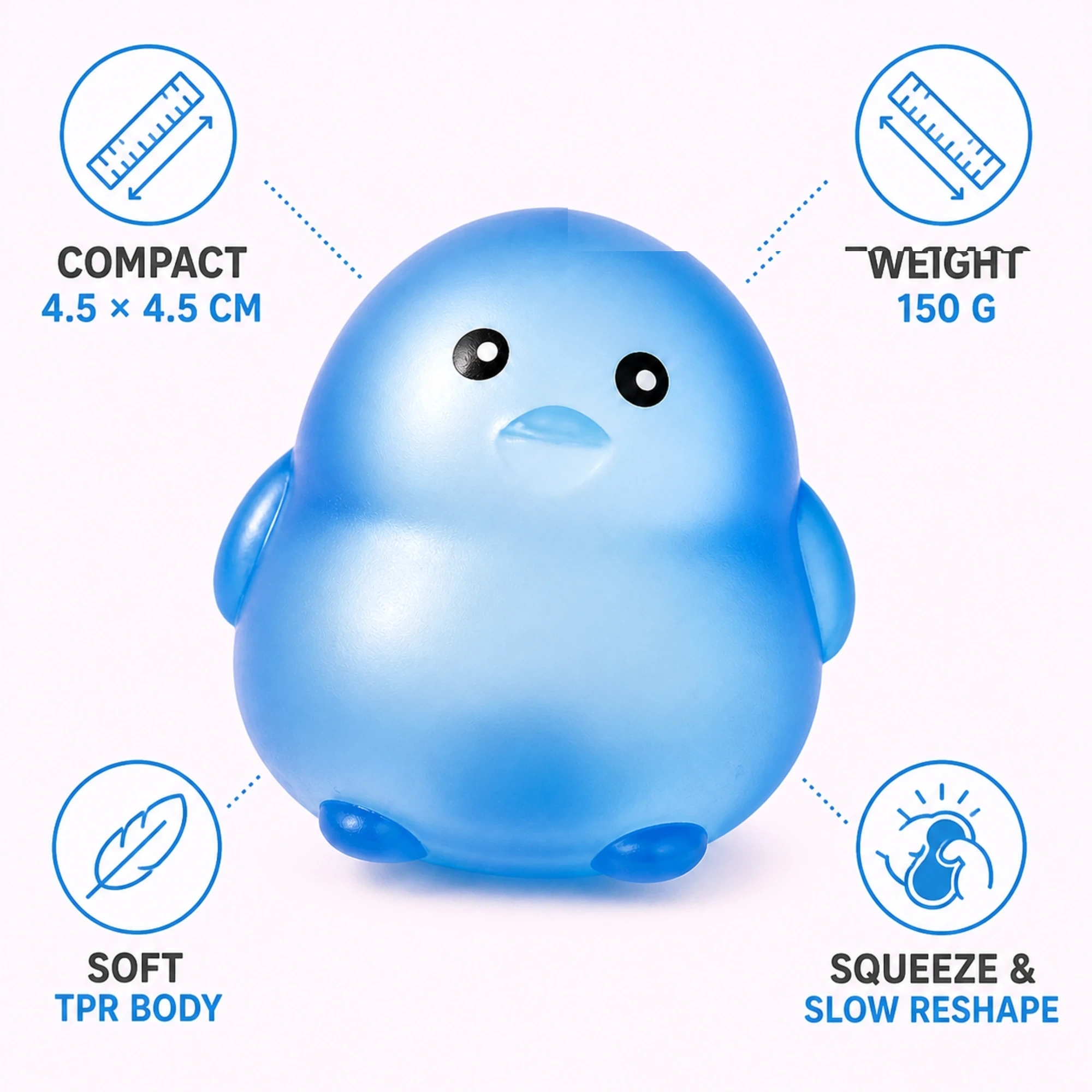 Chick Squishy Ball — 4-Color Slow-Rising TPR Squeeze Toy — alternate view