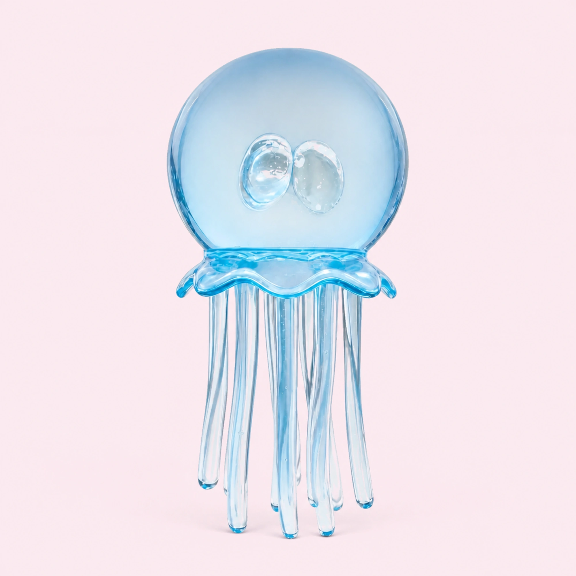 Clear blue jellyfish squishy — soft squeeze demonstration