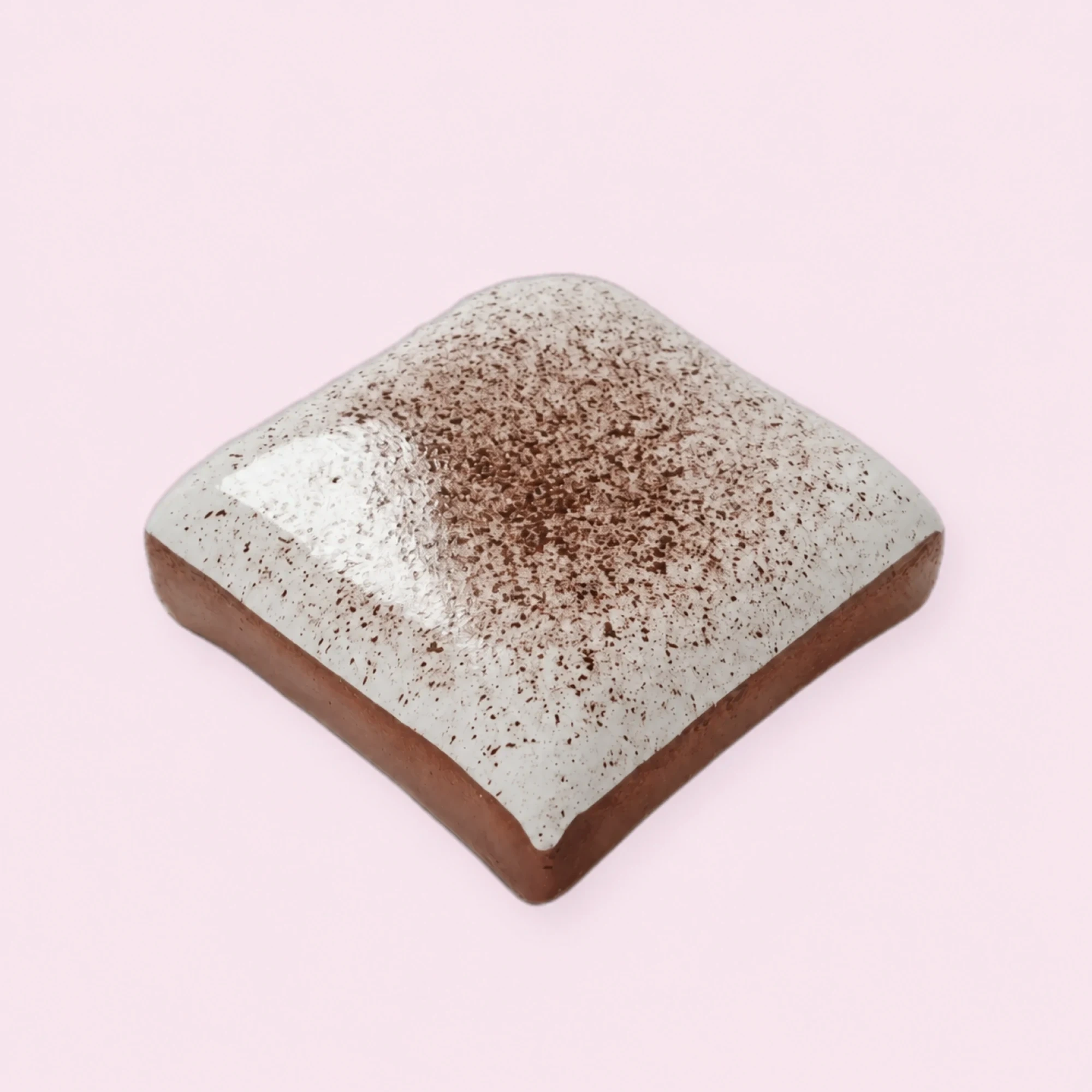 Cocoa dusted brownie squishy — final product presentation