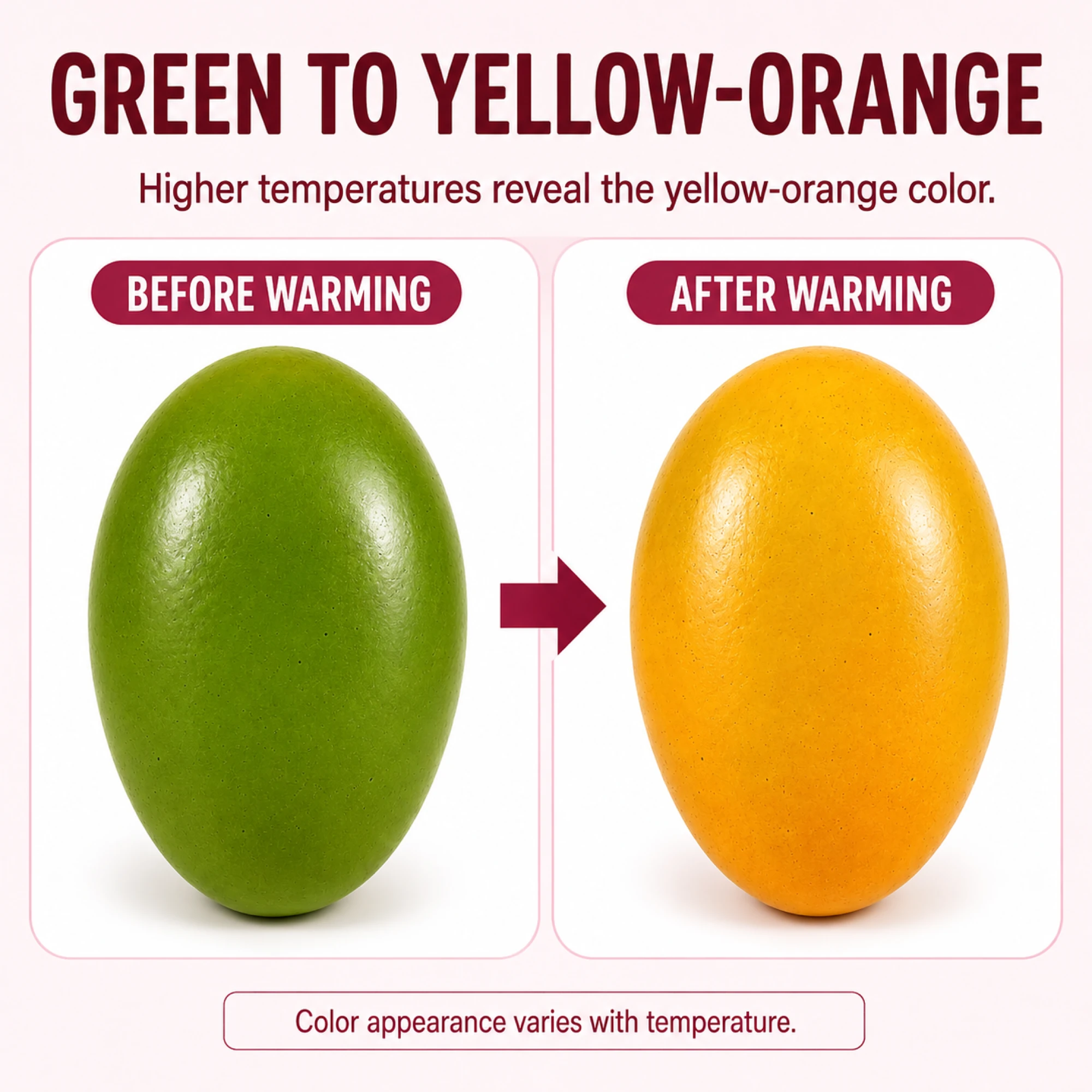Green to yellow-orange mango squishy color change