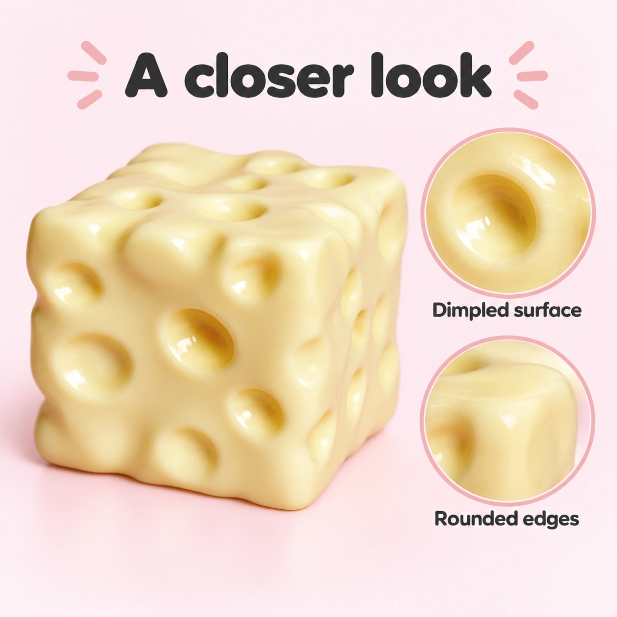 Big Cream Cheese Squishy, Pale Two-Hand Squeeze Block — inside