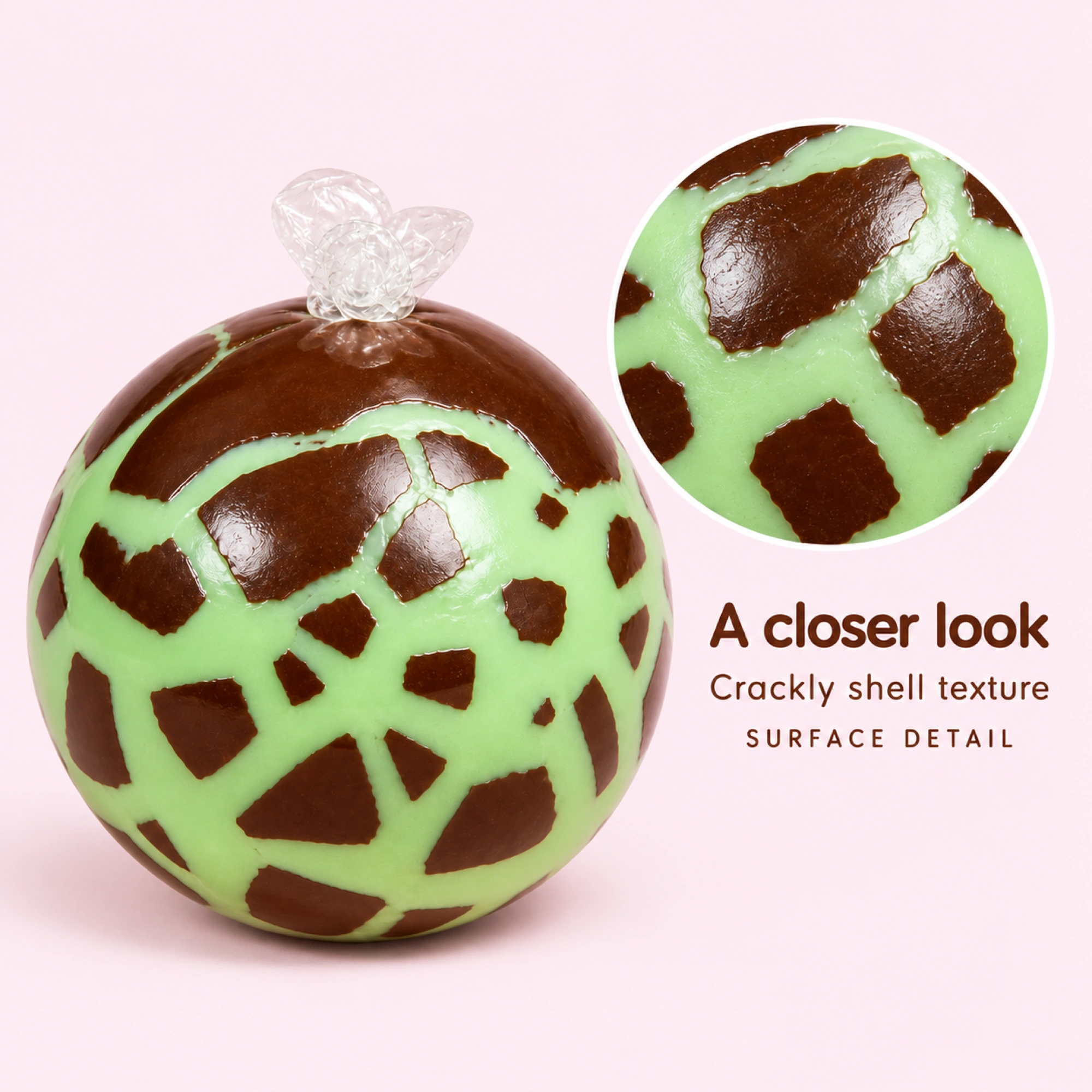 Crispy Shell Squishy Ball — Chocolate Crunch Stress Ball, Satisfying Squeeze — inside