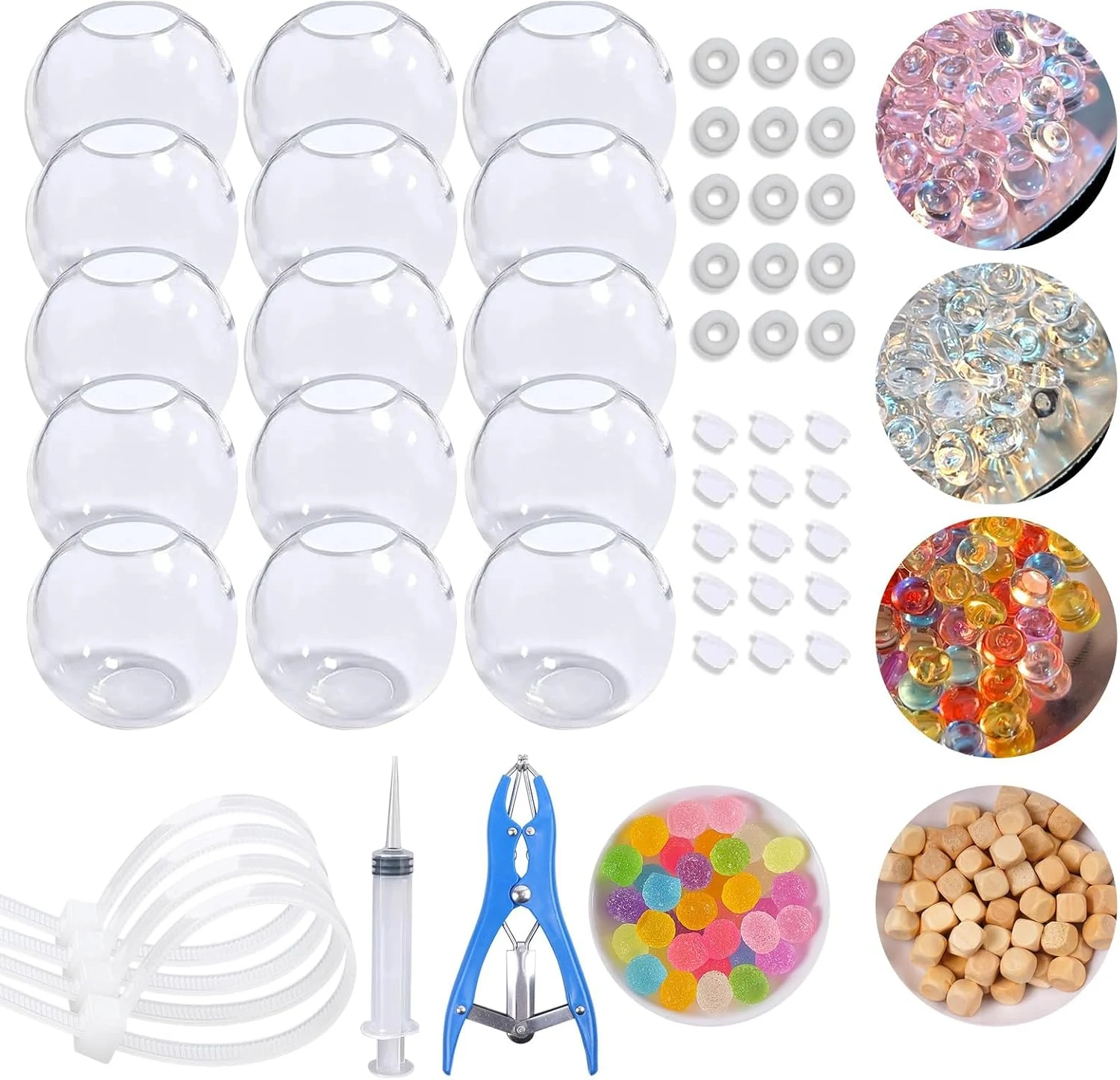 DIY Squishy Making Kit — 15 TPR Stress Ball Skins with Fillers and Pump