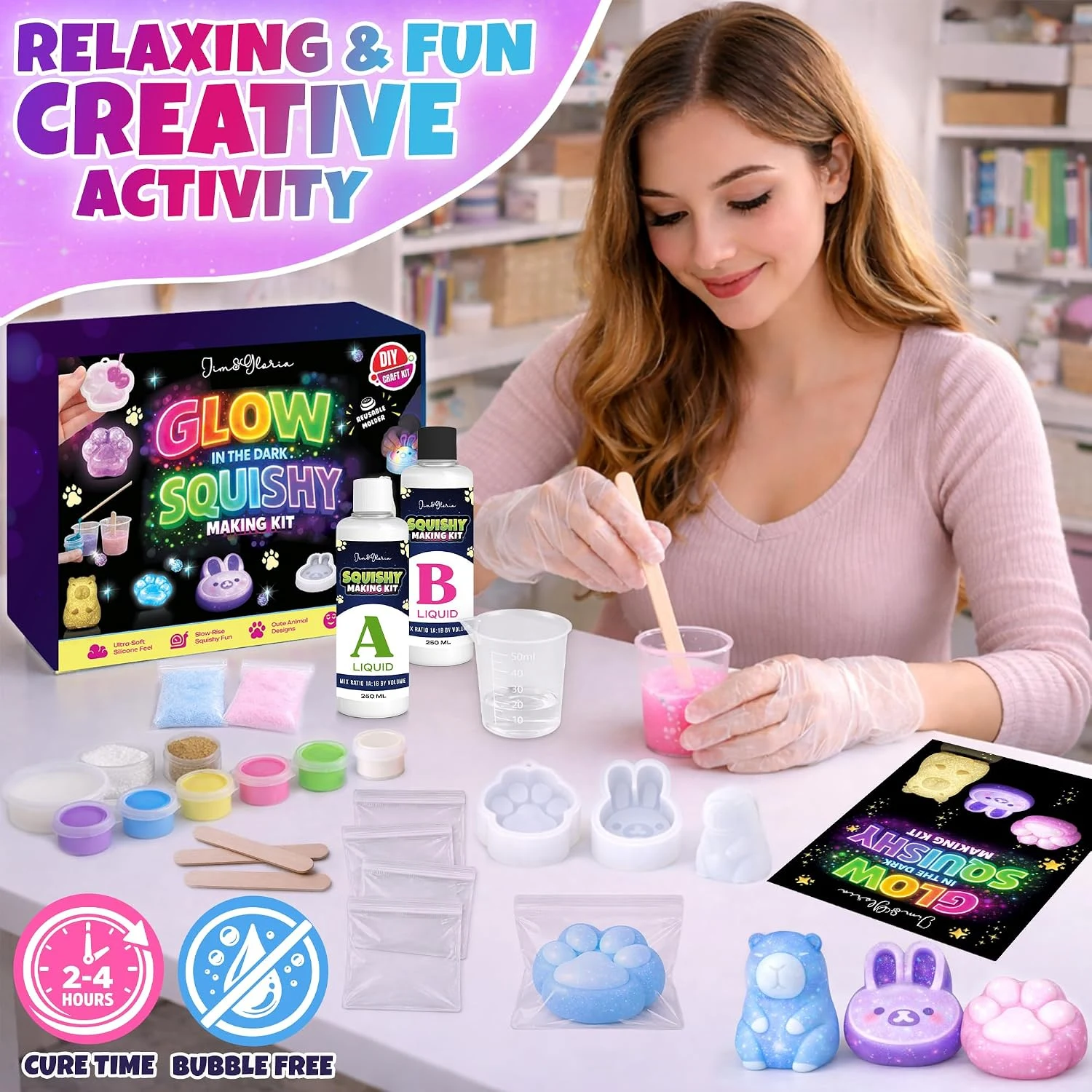 DIY Squishy Making Kit — Liquid Silicone with Paw, Capybara and Bunny MoldsphotoSuffix