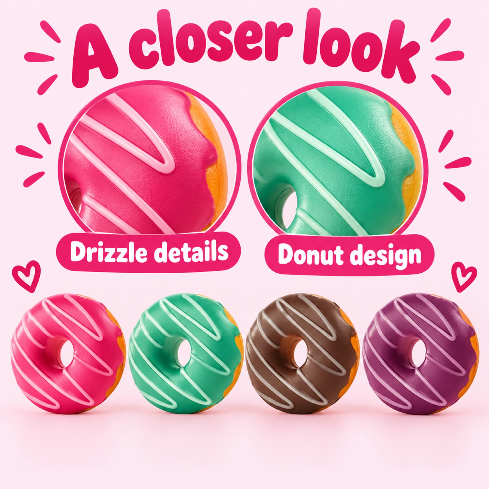 12 Pack Donut Squishy Party Favors That Bounce Back — details