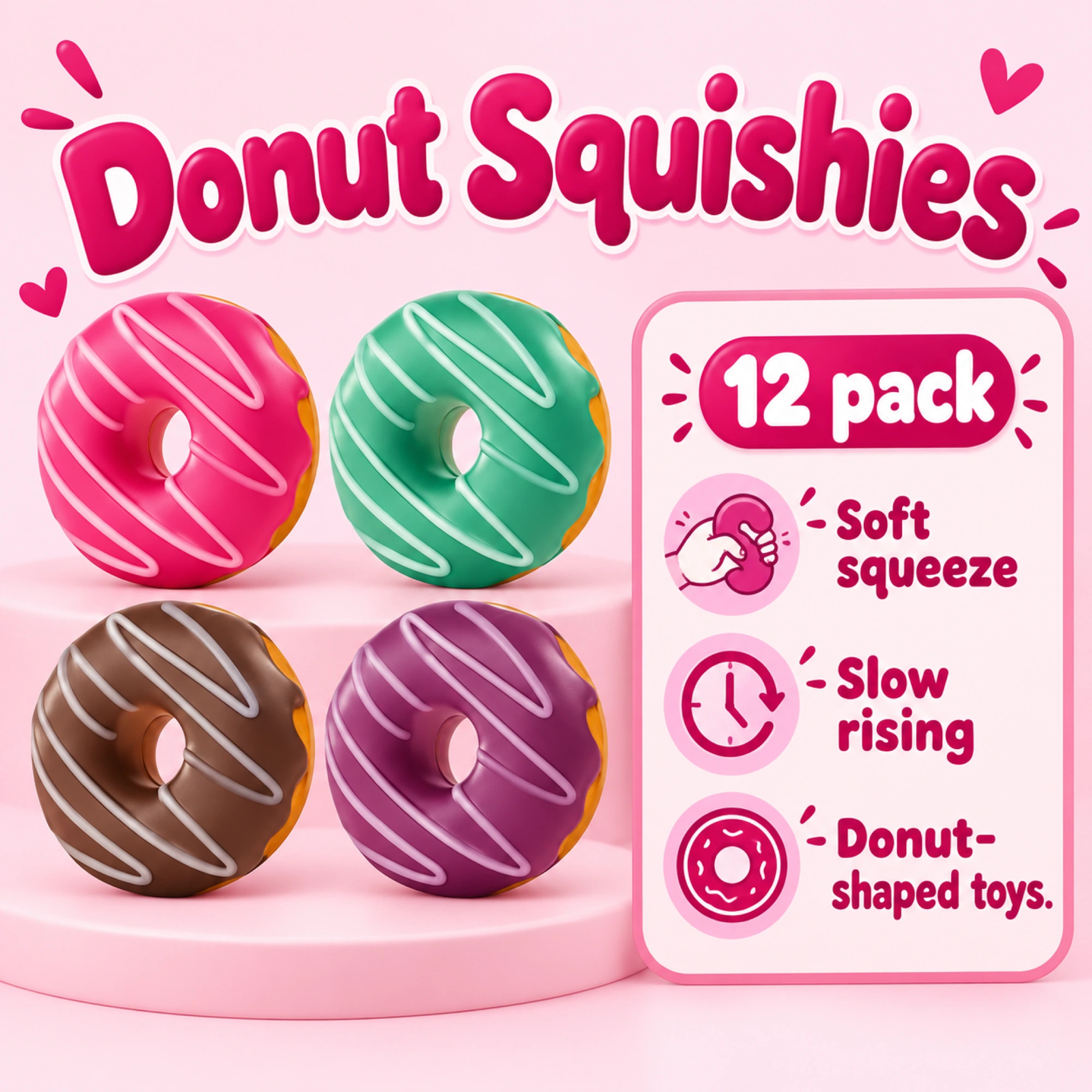 12 Pack Donut Squishy Party Favors That Bounce Back — spec