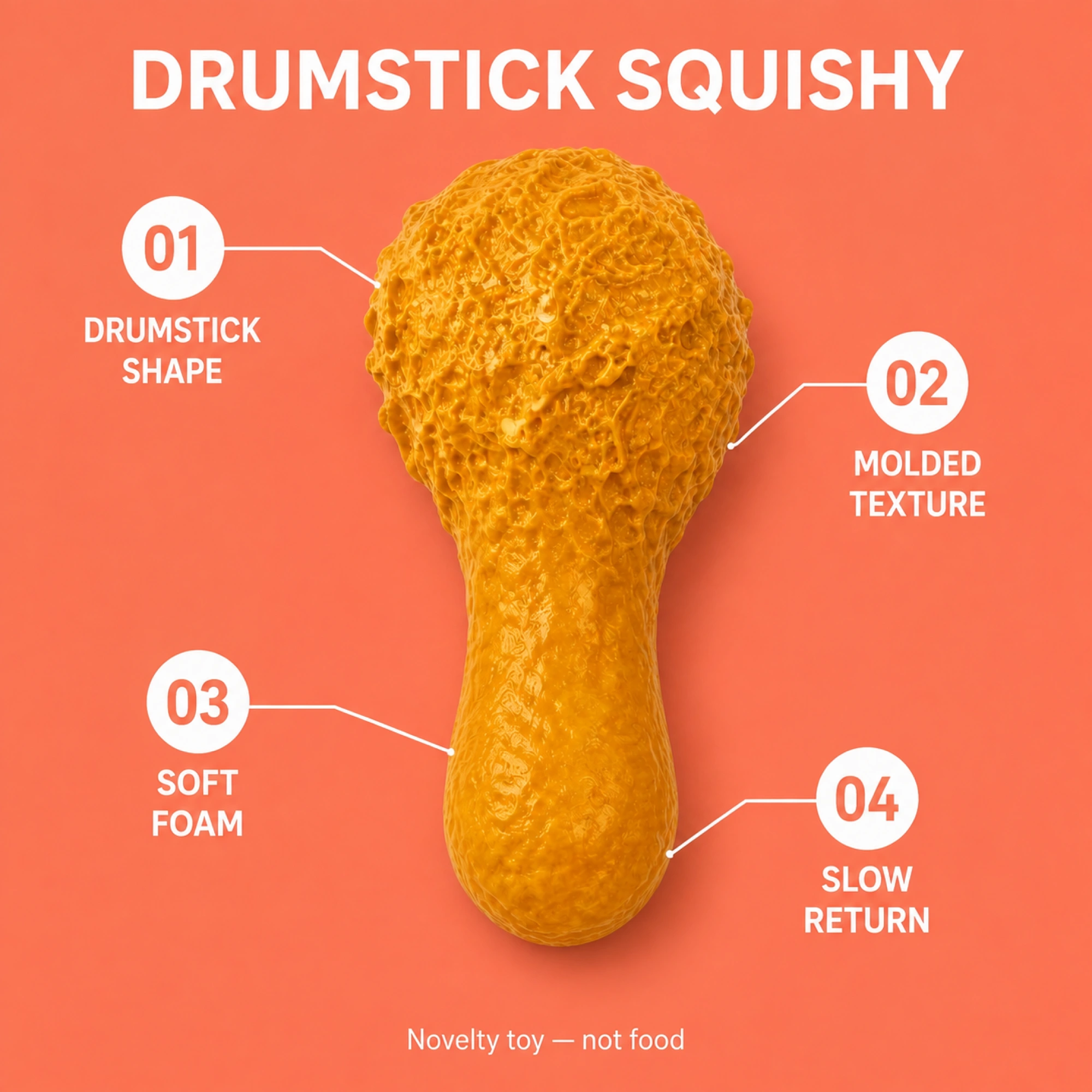 Hähnchenkeulen-Squishy — realistisch und XXL — weitere Ansicht