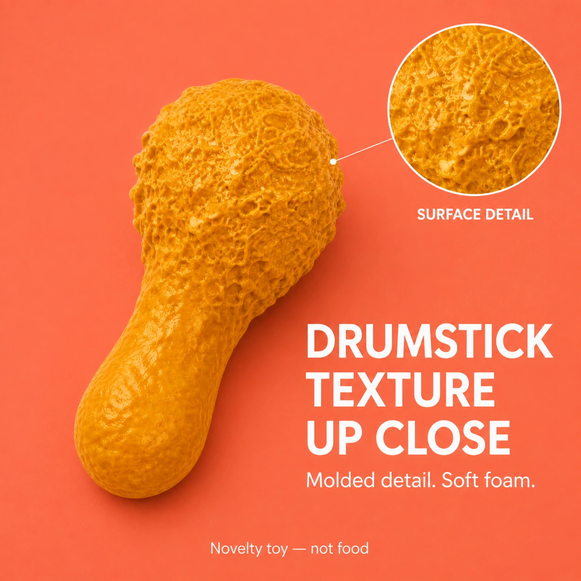 Drumstick squishy molded surface texture