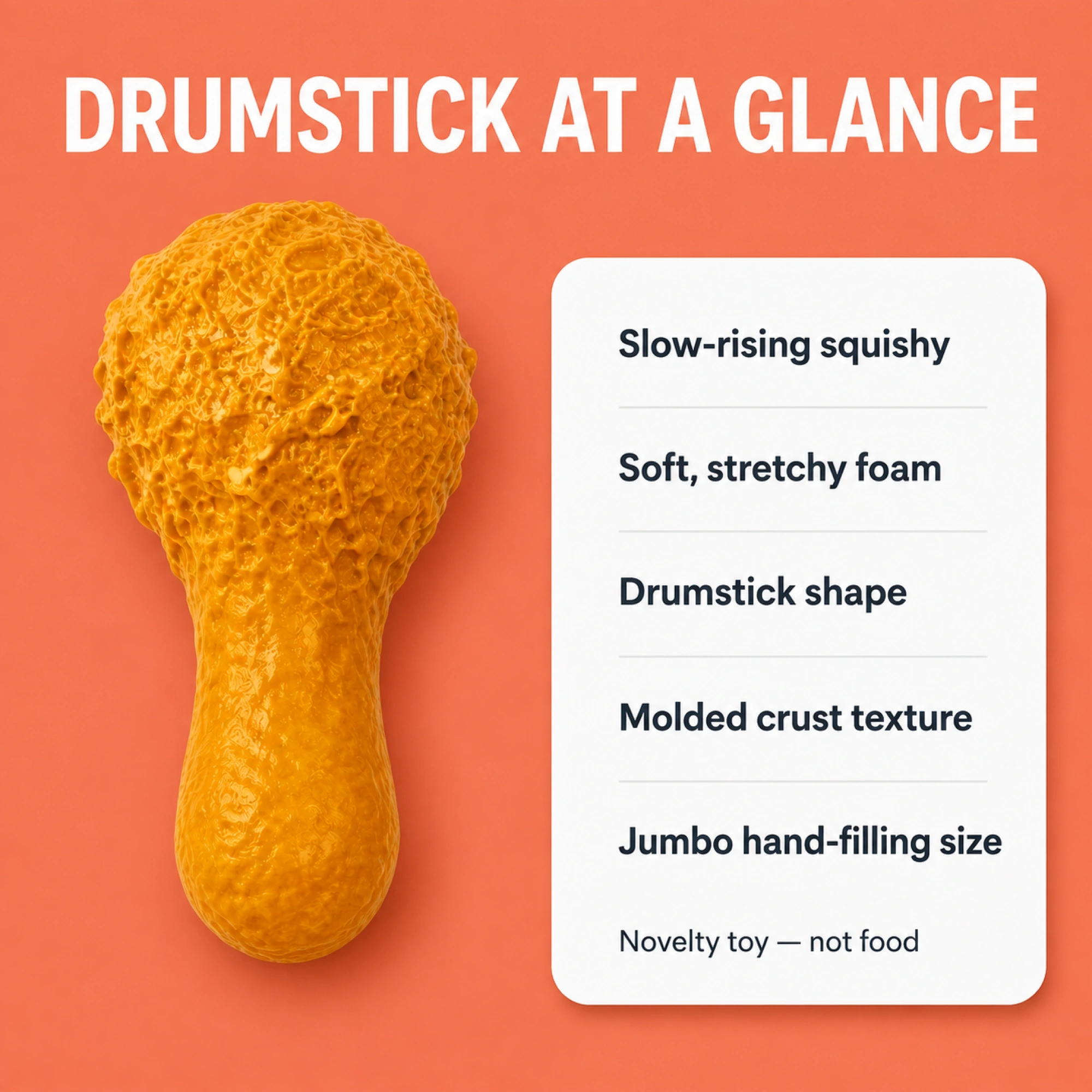 Drumstick slow-rising foam squishy specifications