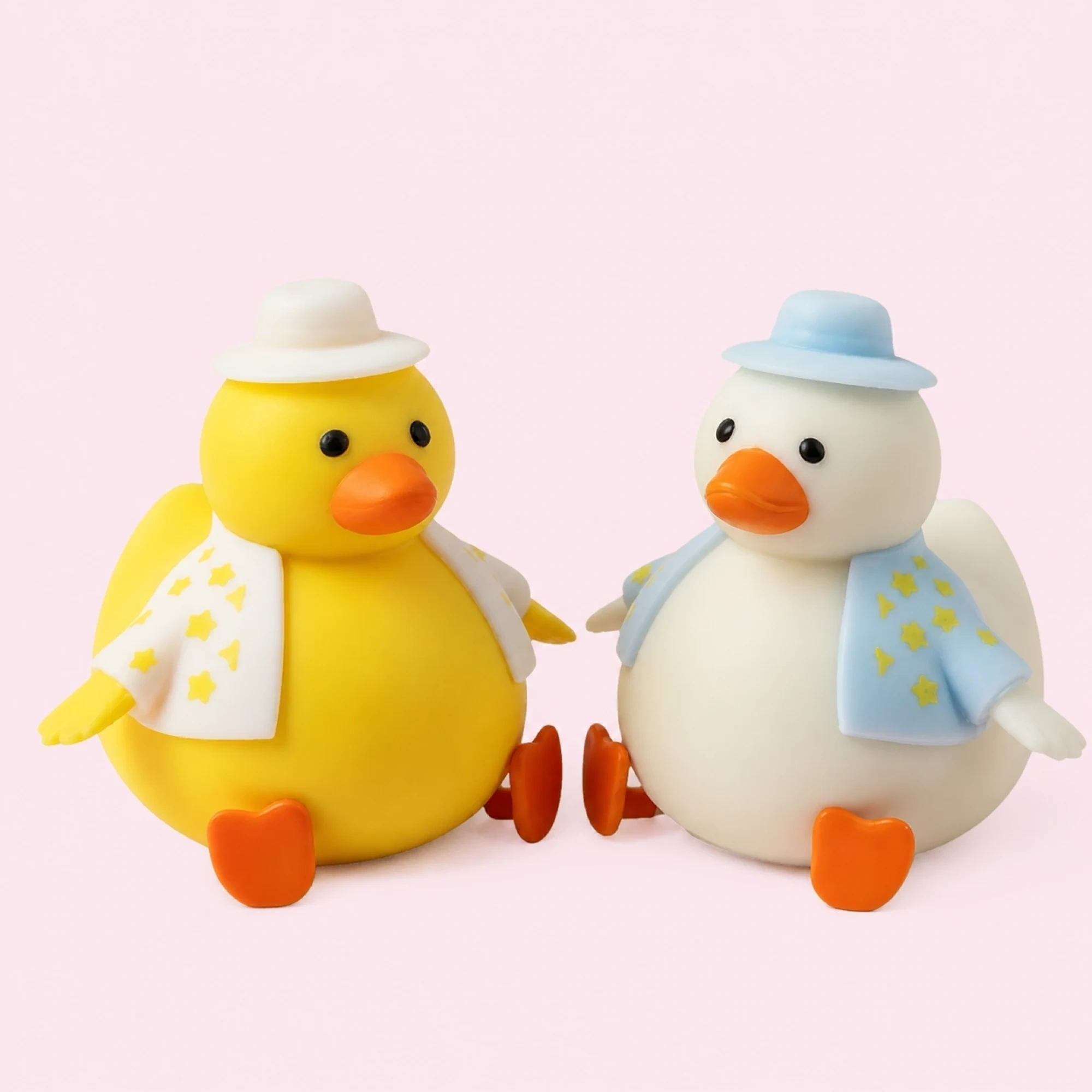 あひる スクイーズ 2個セット — 帽子つき もちもち(写真2枚目)