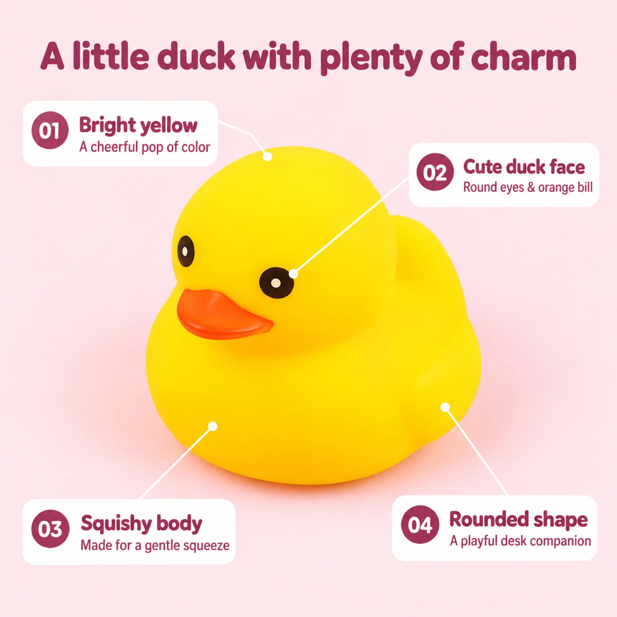 Squishy Jumbo Duck, giocattolo antistress gigante da spremere a due mani — vista alternativa