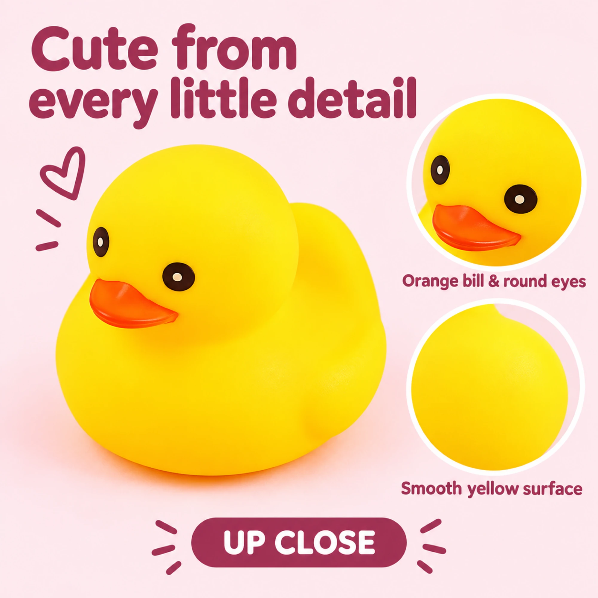 Yellow duck face and surface details