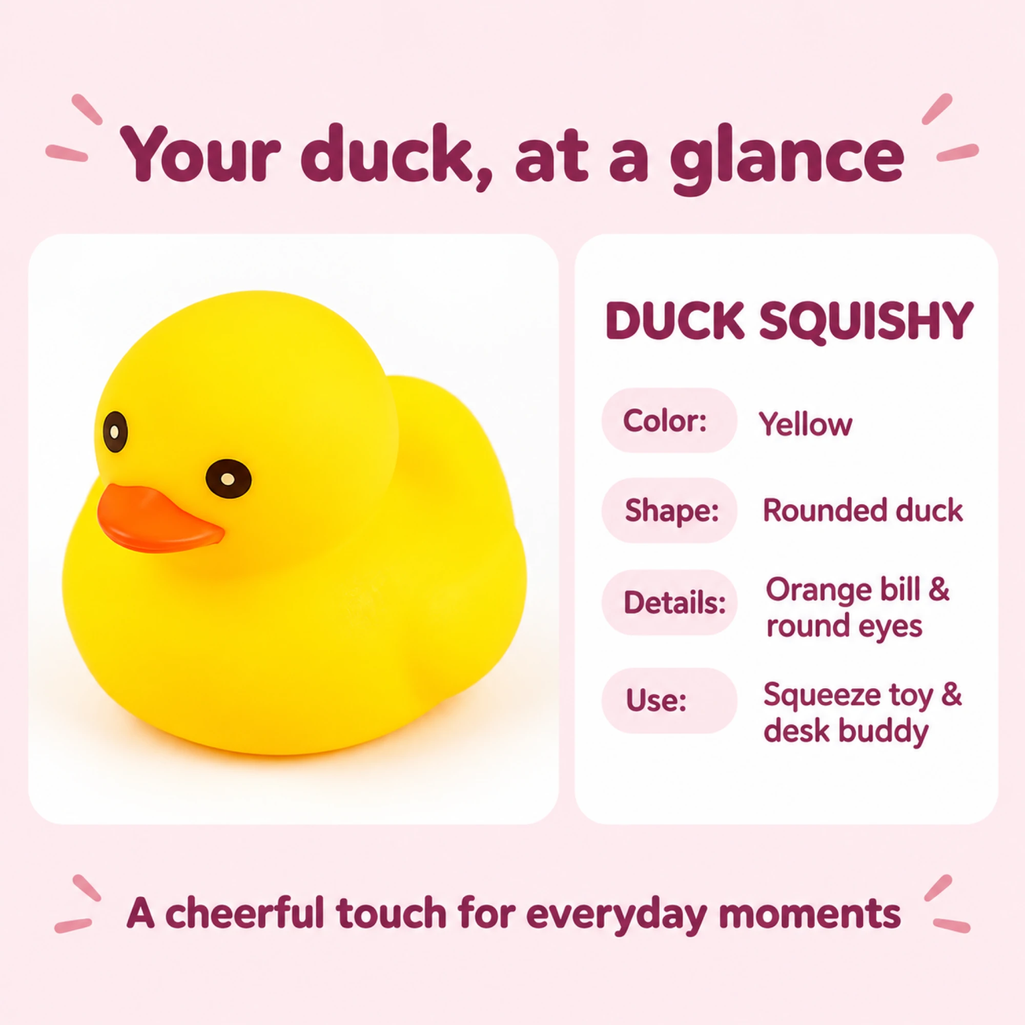 Yellow duck squishy product information