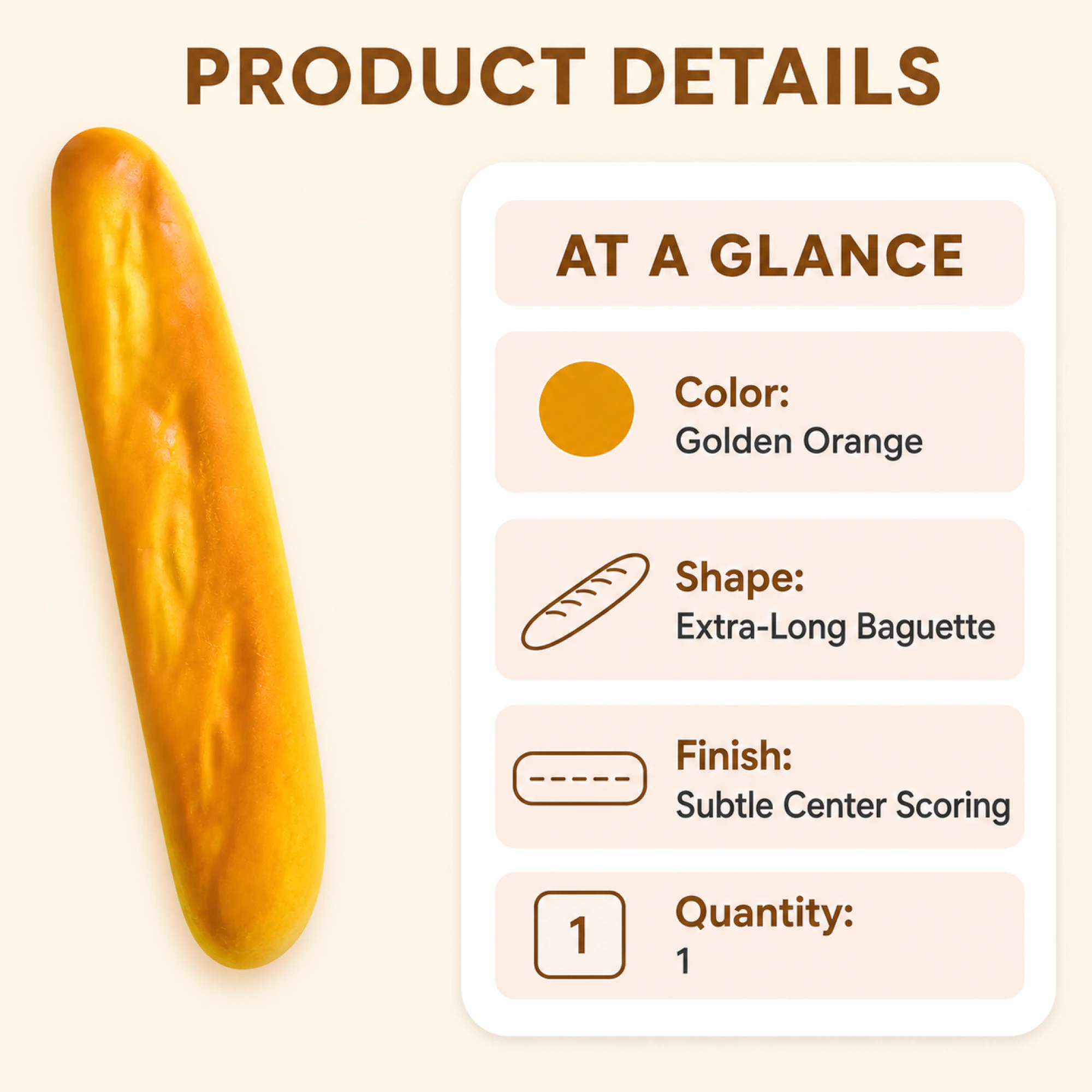 초대형 클래식 롱 바게트 스퀴시 — 상품 사양 카드