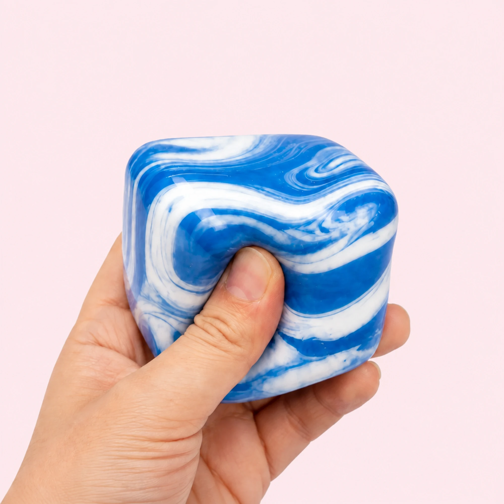Fluid Swirl Cube Squishy — Marbled Glitter Slow-Rising Cube