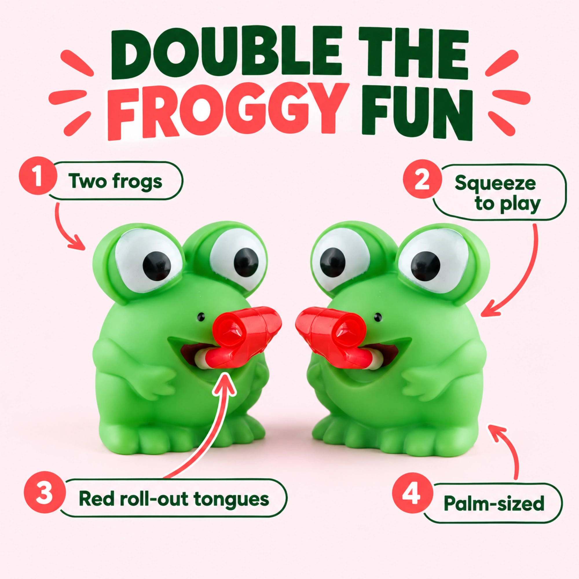 Puking Tongue Frog Squishy 2 Pack Funny Squeeze Toy — alternate view