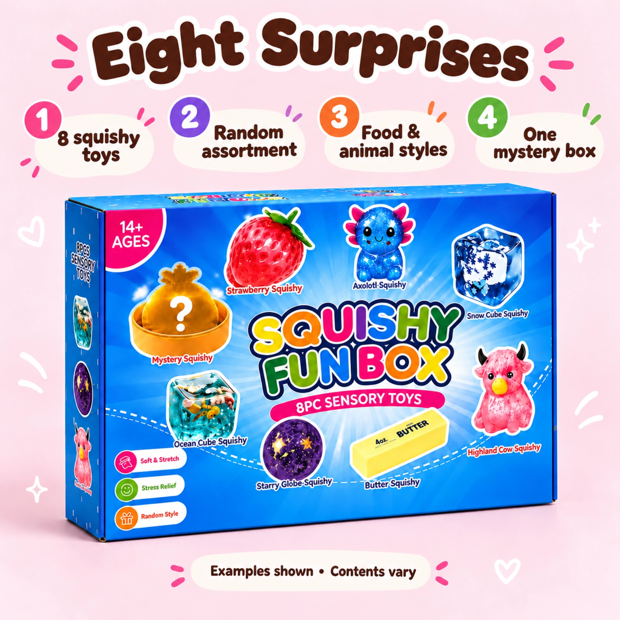 8-Piece Squishy Mystery Box – Assorted Fun Box — alternate view