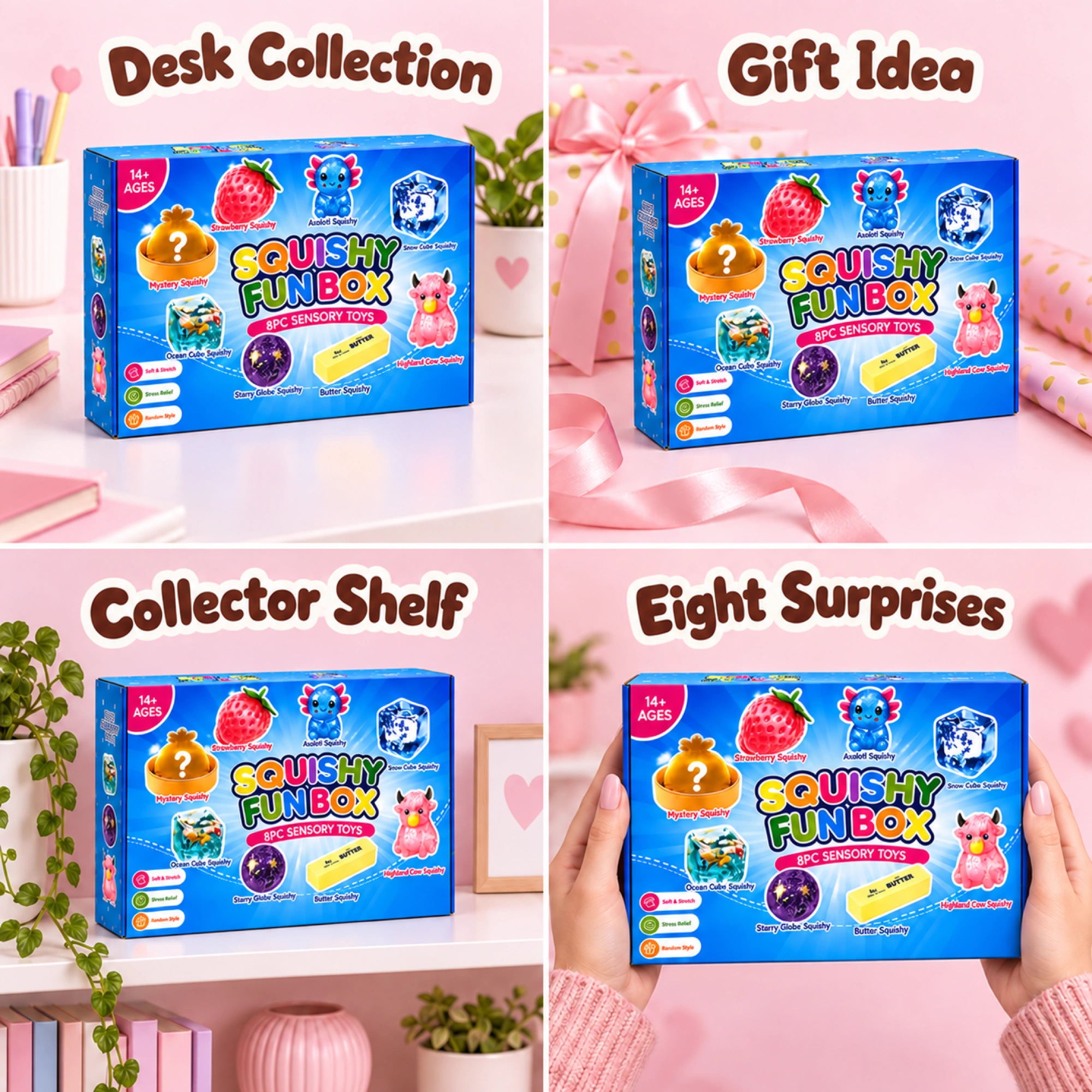8-Piece Squishy Mystery Box – Assorted Fun Box｜低反発スクイーズ