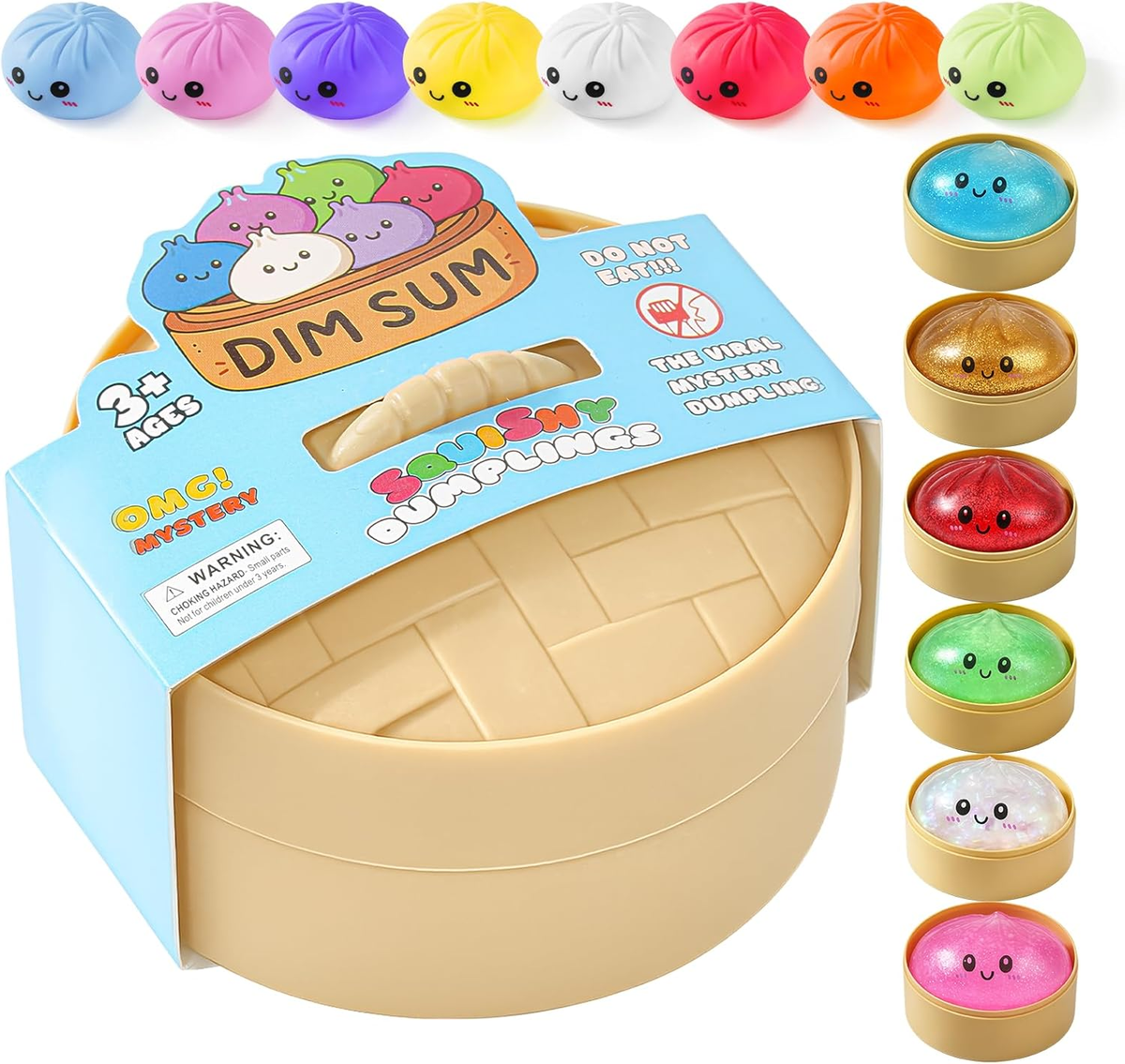 Dumpling Squishy Mystery Box – Stretchy Kawaii Sensory Fidget Toy