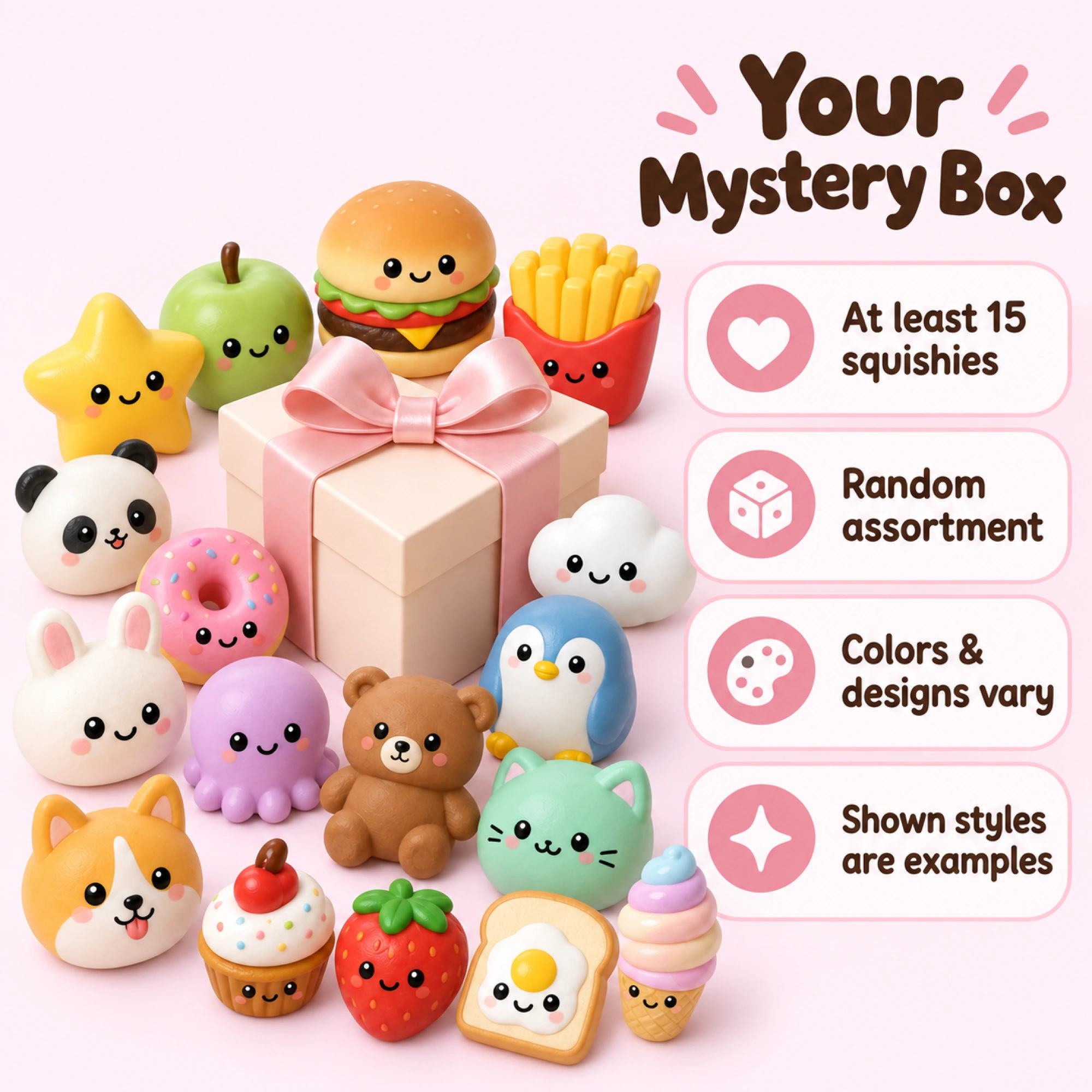 Party Surprise Squishy Mystery Box – 15+ Piece Assortment｜低反発