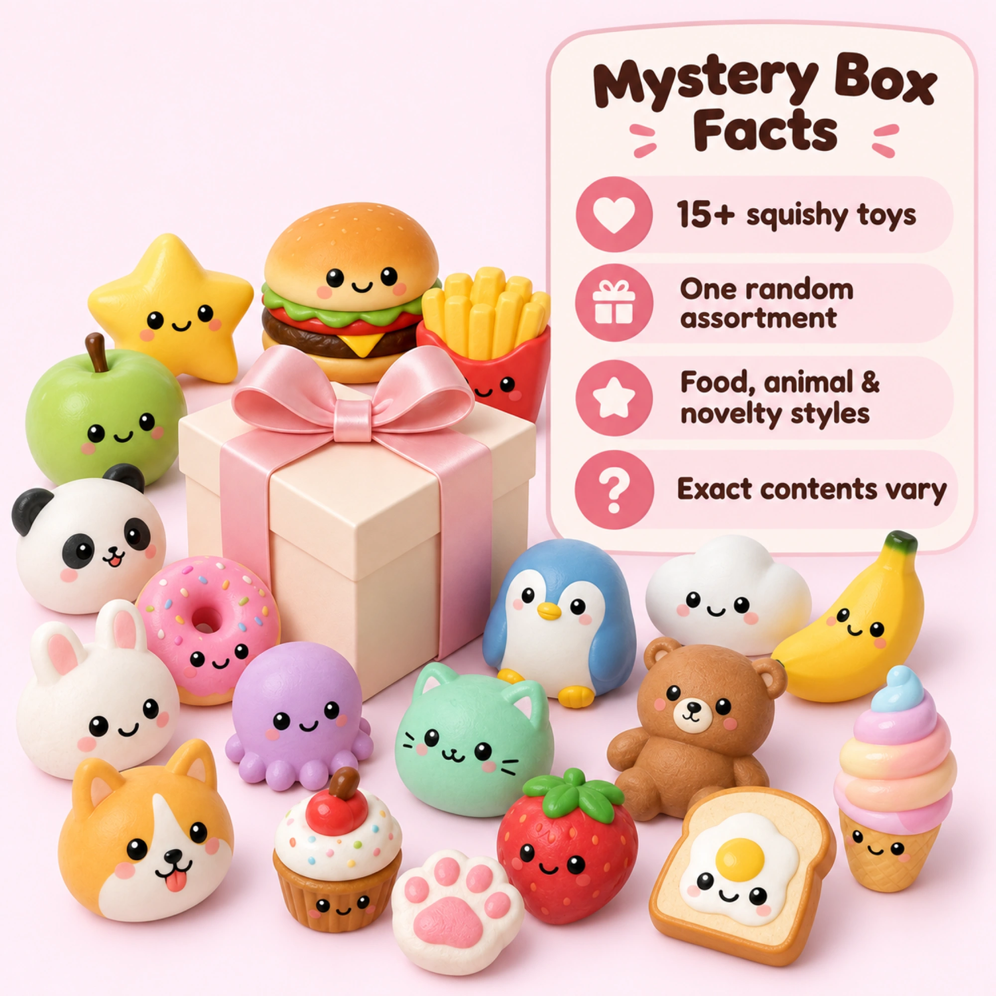 Party Surprise Squishy Mystery Box – 15+ Piece Assortment｜低反発