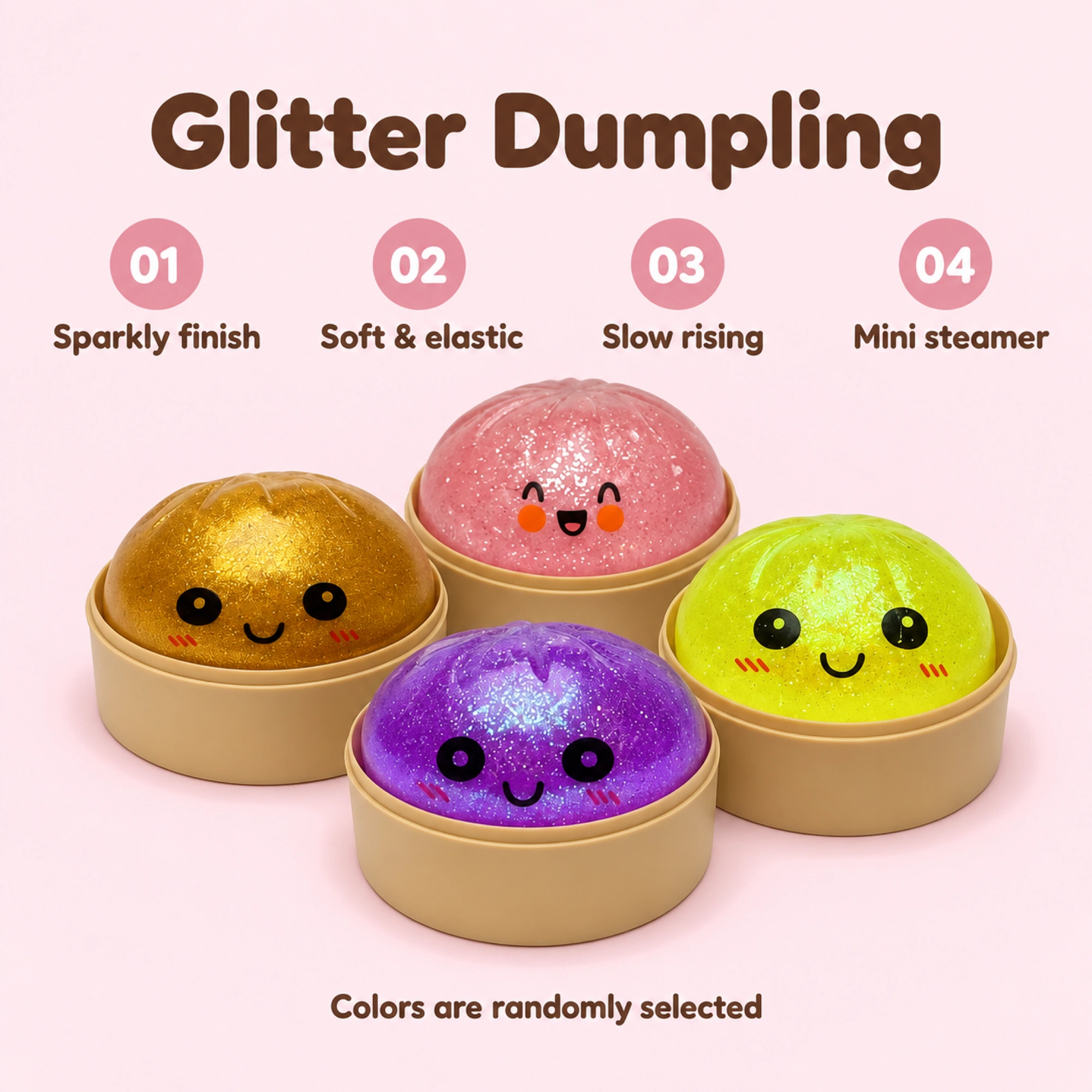 Dumpling Squishy Mystery Box – Glitter Slow-Rising Squeeze Toy — alternate view