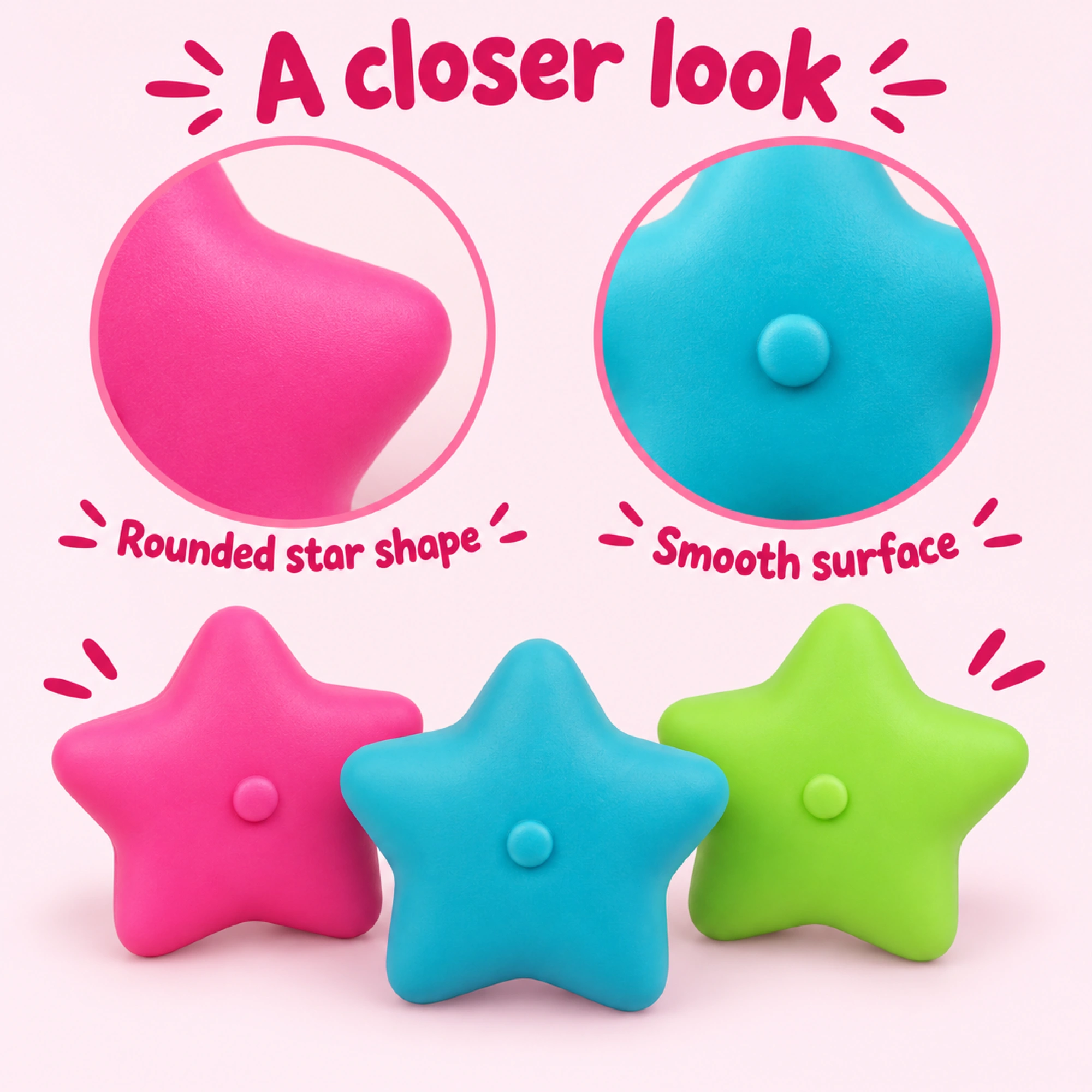 12 Pack Glow Star Squishy Balls - Slow Rising Sensory Fidget Toys — details