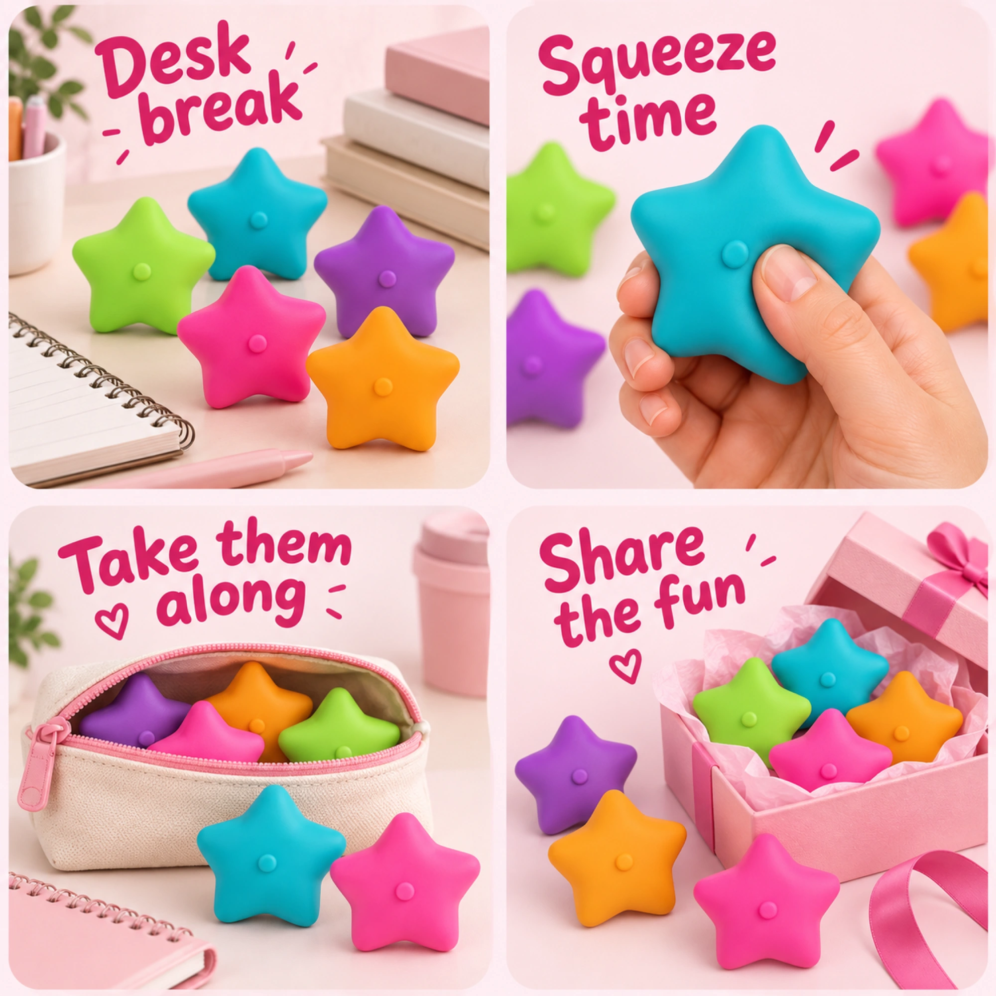 12 Pack Glow Star Squishy Balls - Slow Rising Sensory Fidget Toys — lifestyle