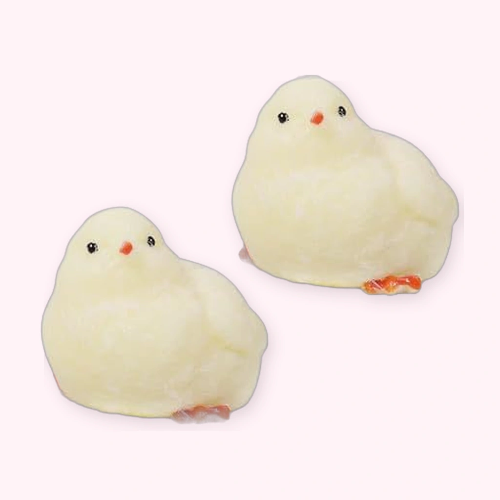 2 Pack Chick Squishy, Cream Fuzzy Slow Rising Squeeze Toy