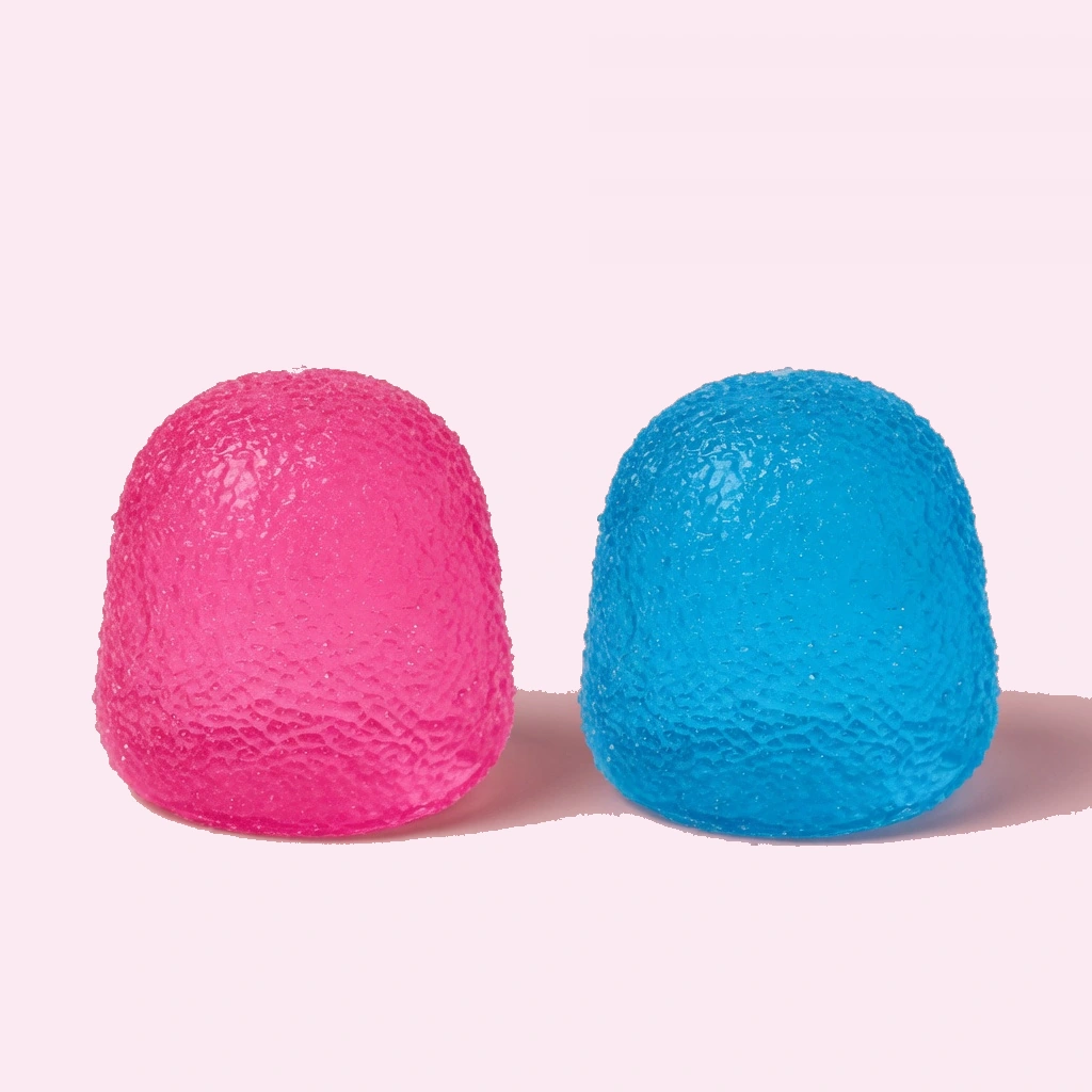 Two gumdrop candy squishy squeeze stress balls