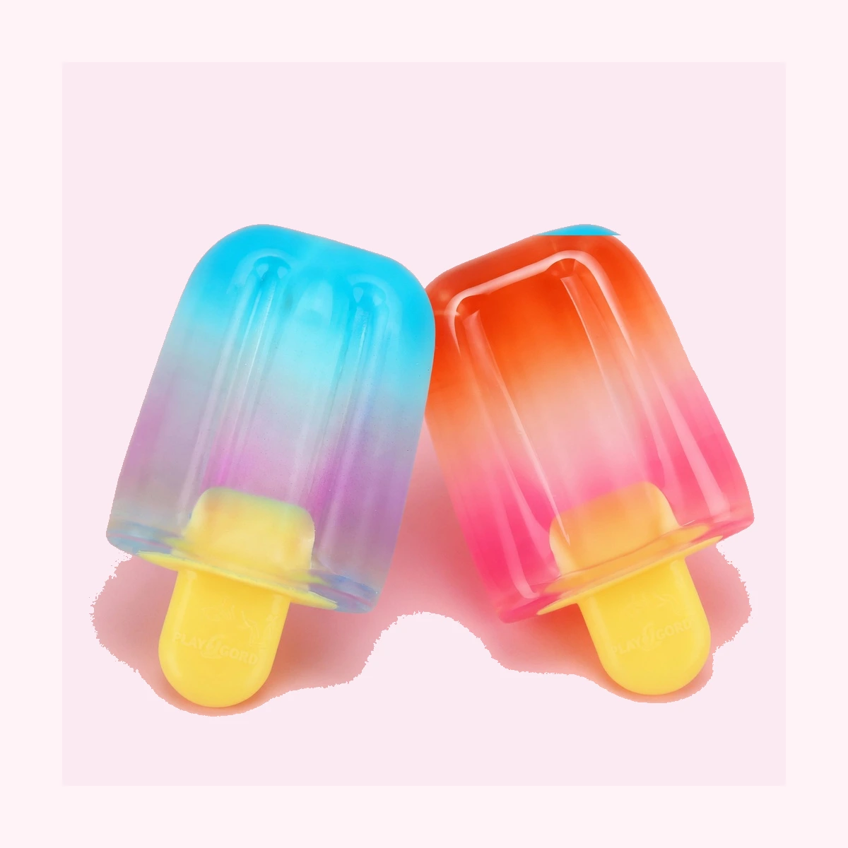 2 Pack Ice Cream Squishy Popsicles, Berry & Sunset Colors