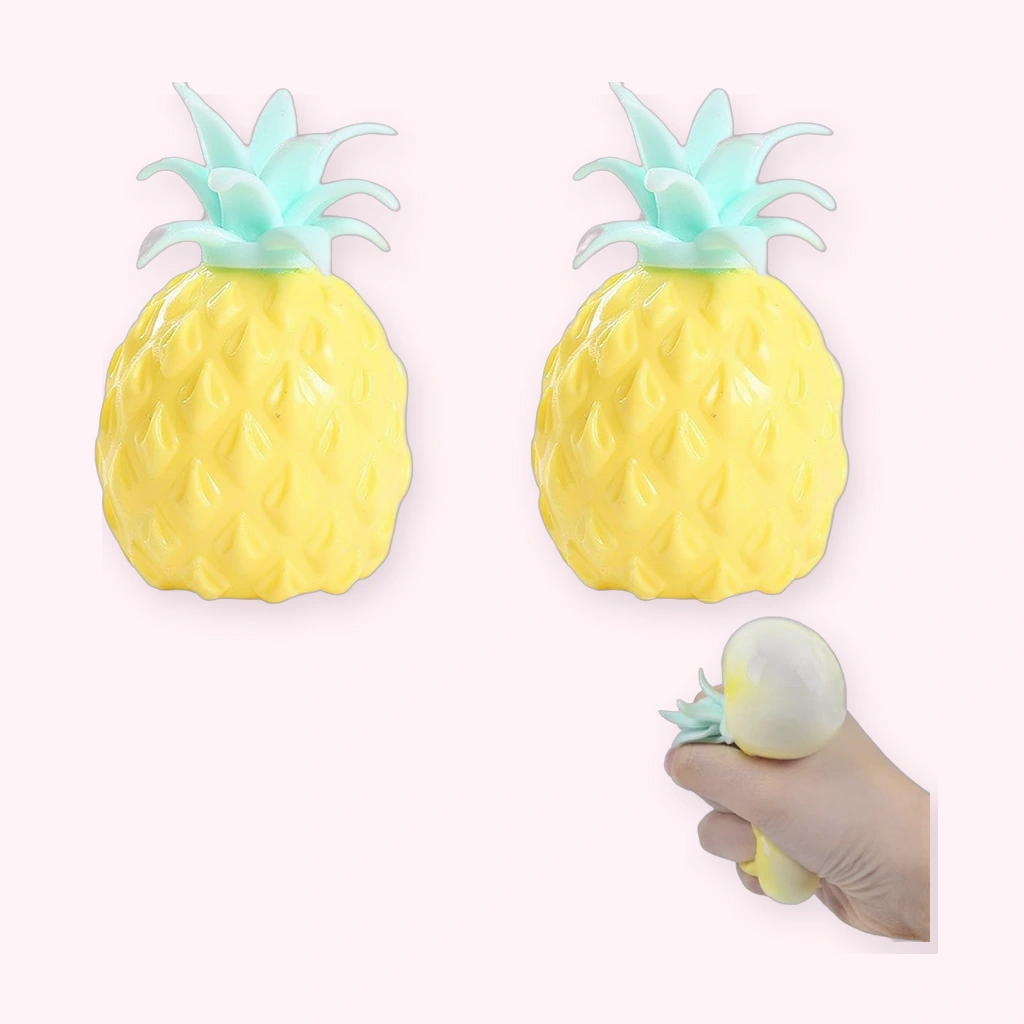2 Pack Pineapple Squishy Soft Squeeze Stress Relief Fruit Toy