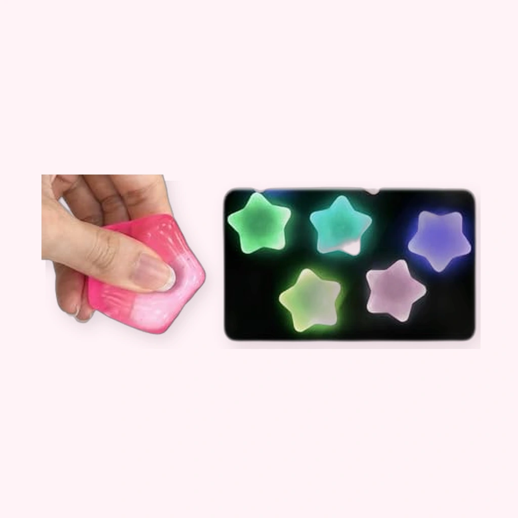 24 pack glow in the dark star squishy stress balls