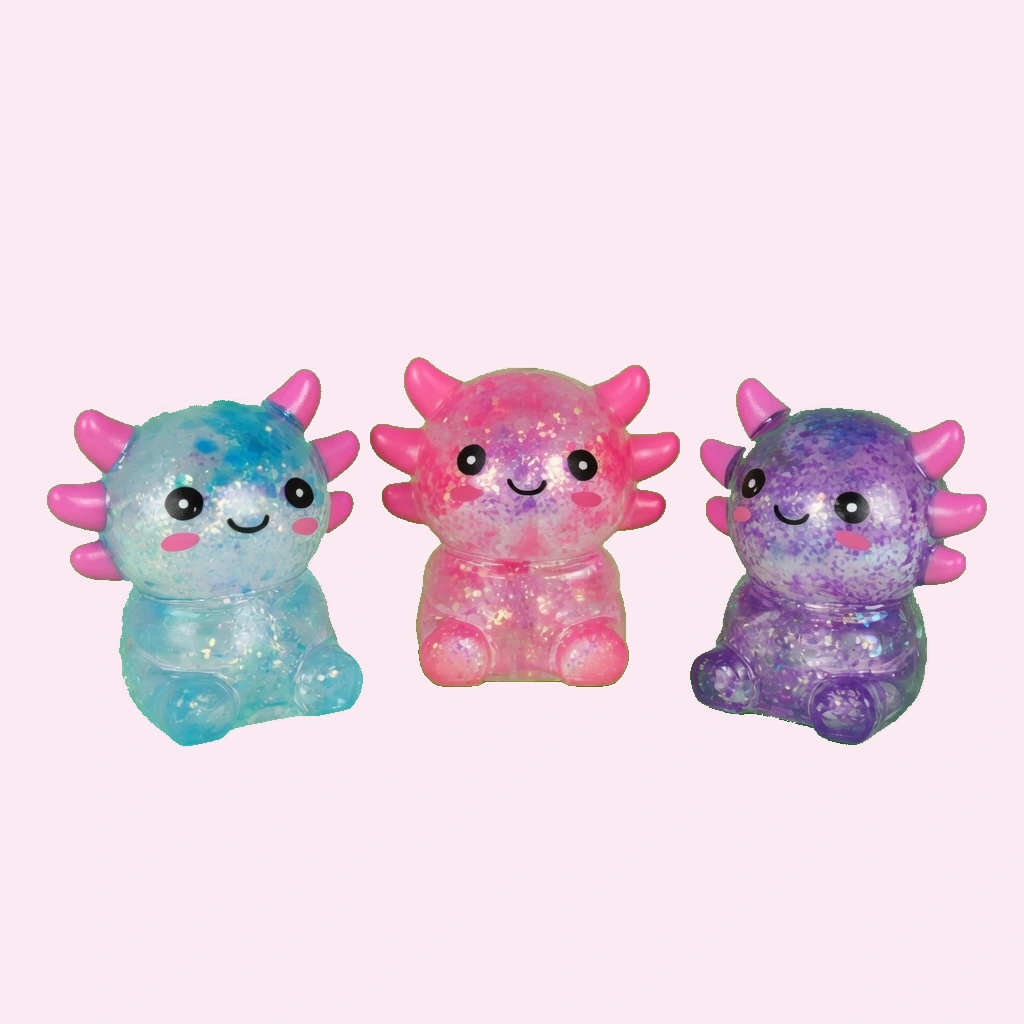 3 Pack Axolotl Squishy: Soft Squeeze Fidget Trio