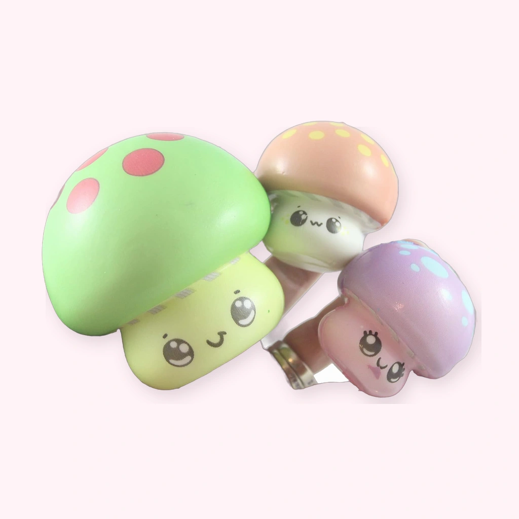 3-Pack Mushroom Squishy Family, Soft Slow-Rise Fidget Toys