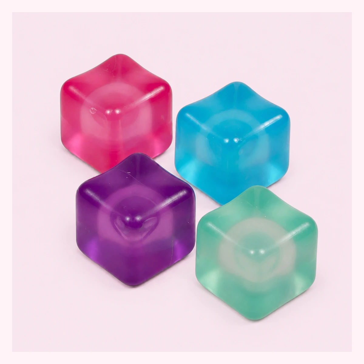 4 Pack Ice Cube Squishy Set - Colorful Slow Rising Stress Toys
