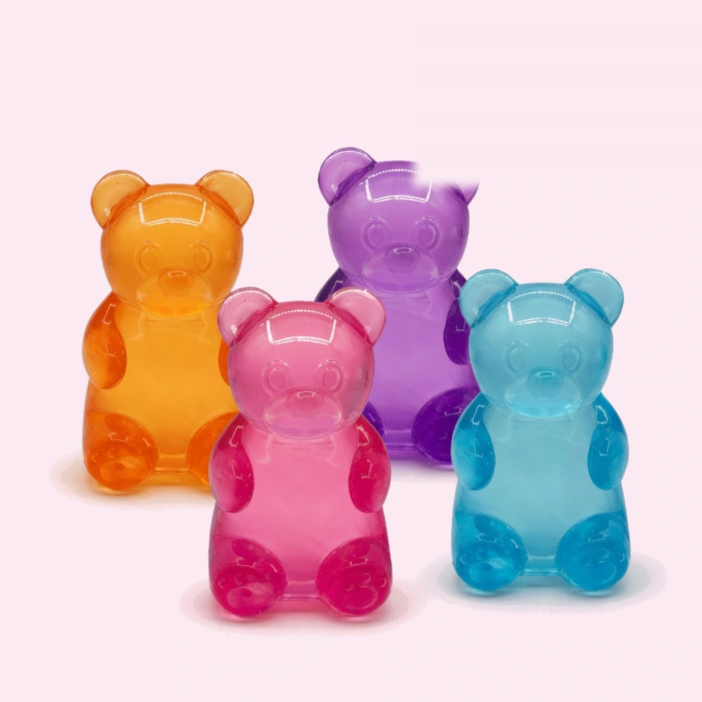 4 Pack Jelly Bear Squishy Translucent Slow Rising Toys