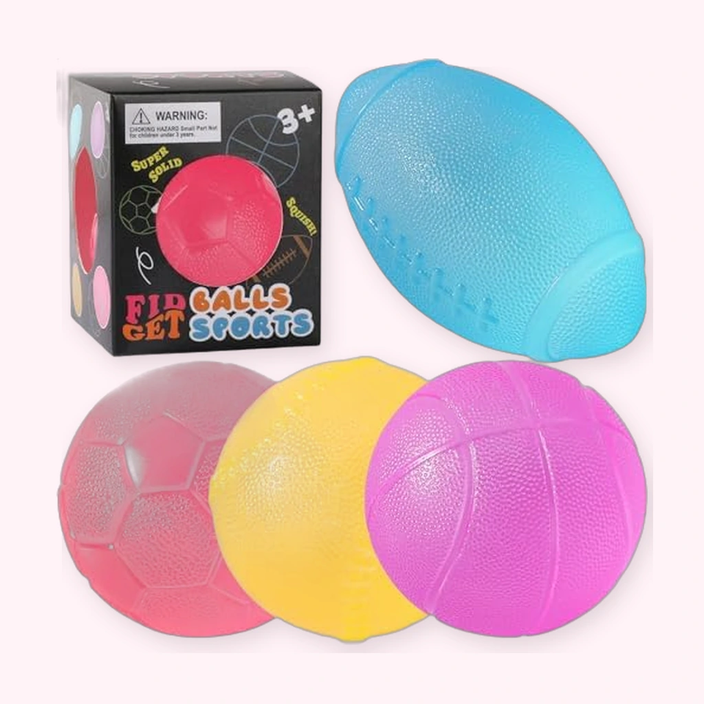 4 Pack Sugar Squishy Set, Slow-Rise Gel Stress Balls