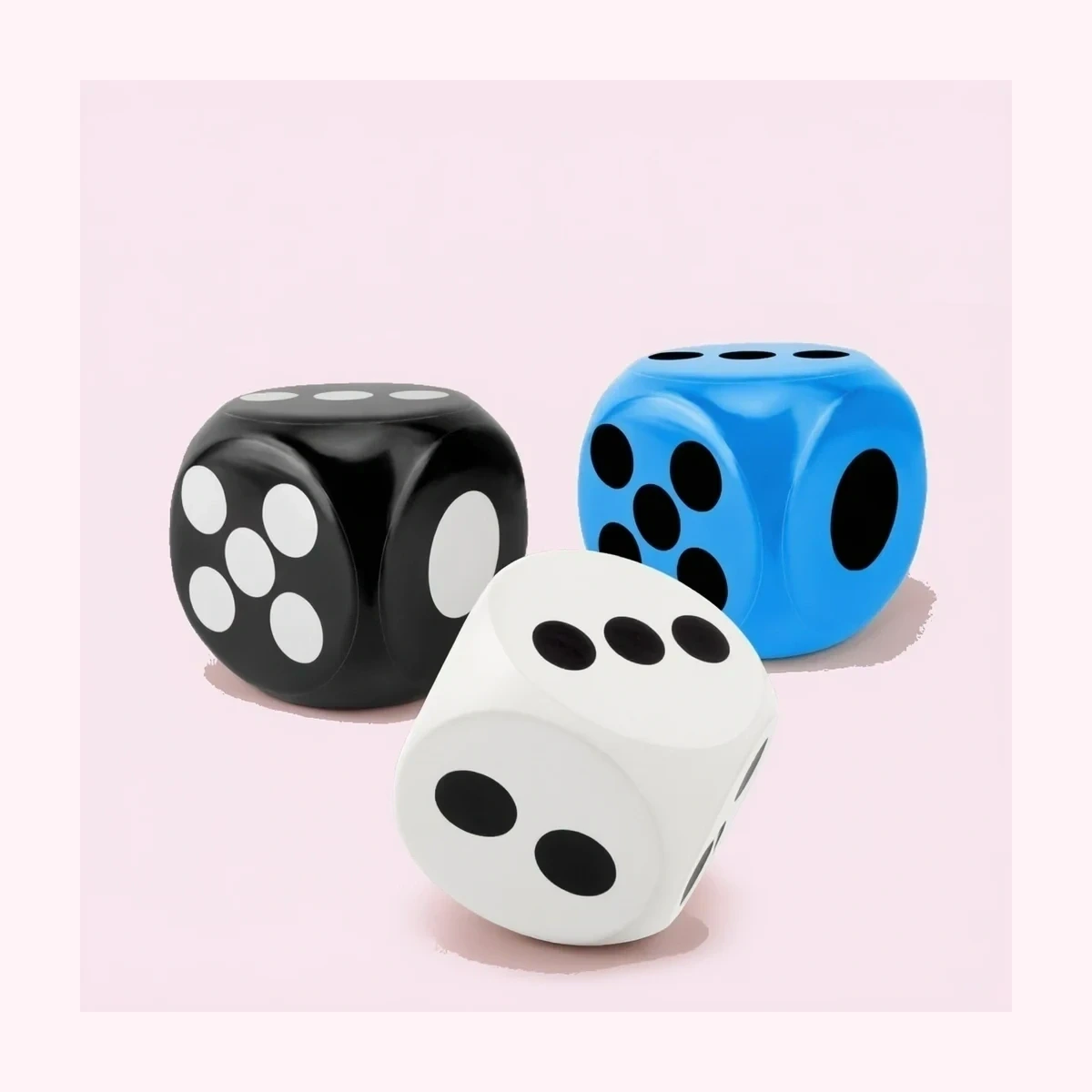 6 Inch Jumbo Dice Squishy, 3 Giant Soft Foam Dice for Game Night