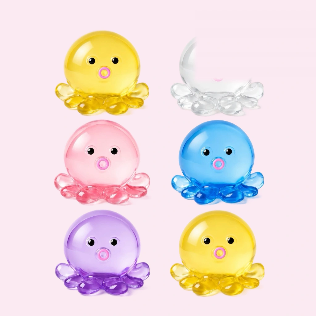 6 Pack Octopus Squishy, Jelly Squeeze Sensory Fidget Set