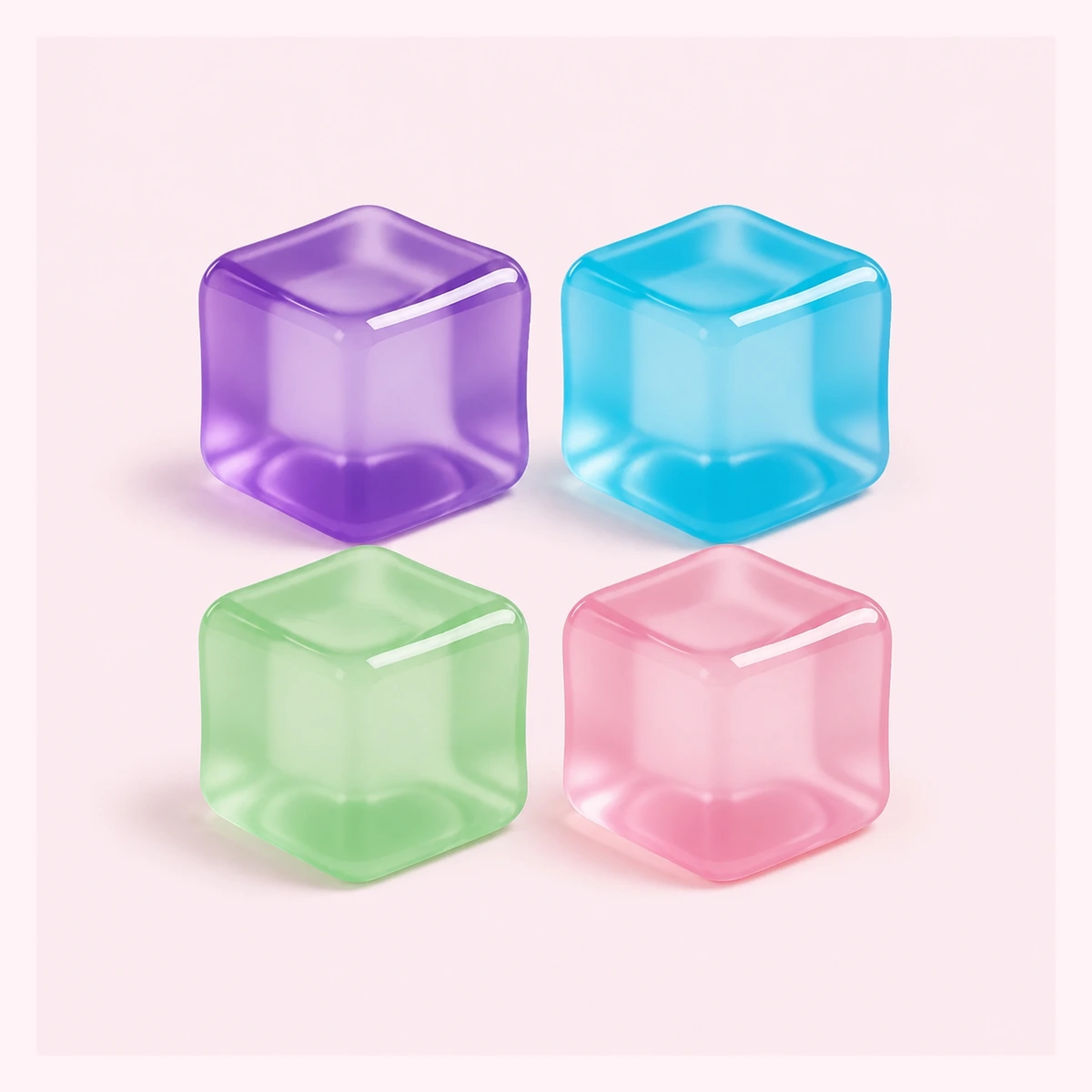 Big Ice Cube Squishy 4 Pack - Jelly Slow Rising Stress Toys