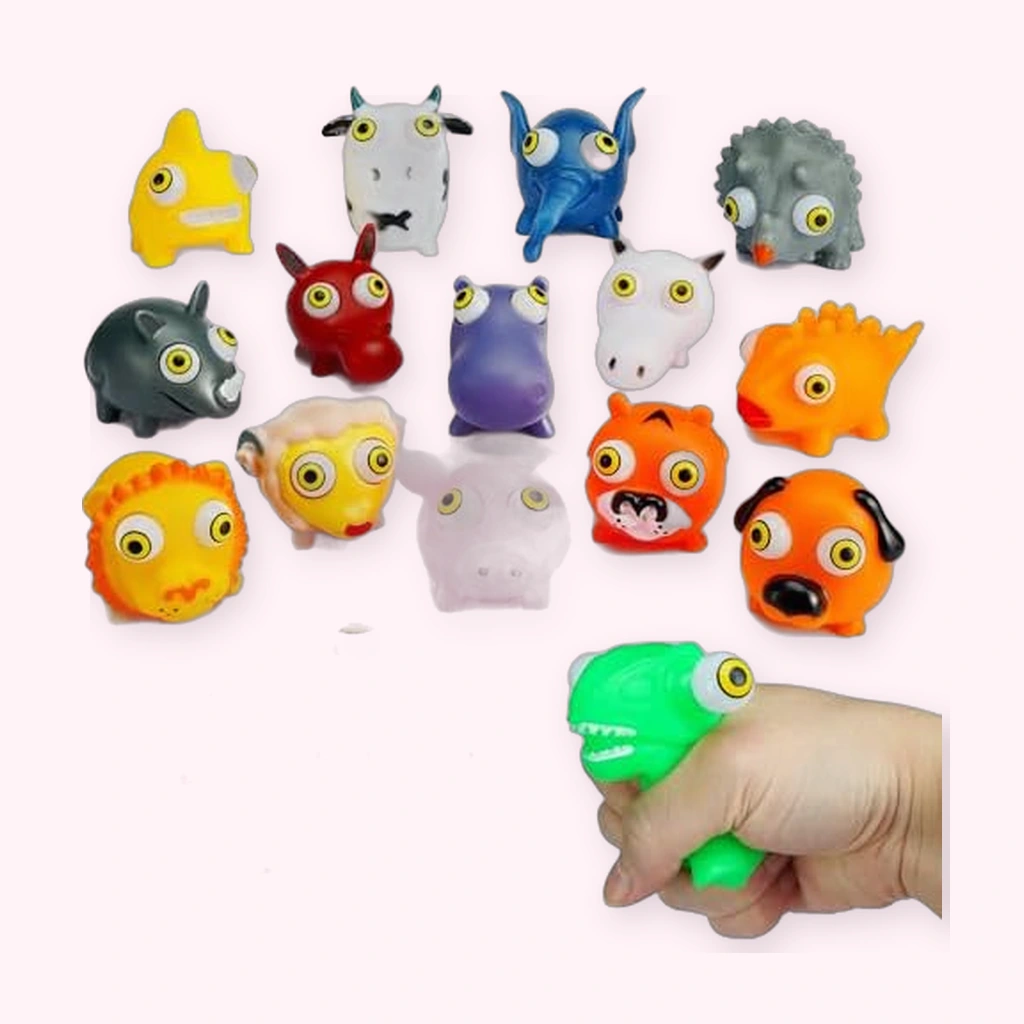 16 pack bulk animal eyeball squishy squeeze toys