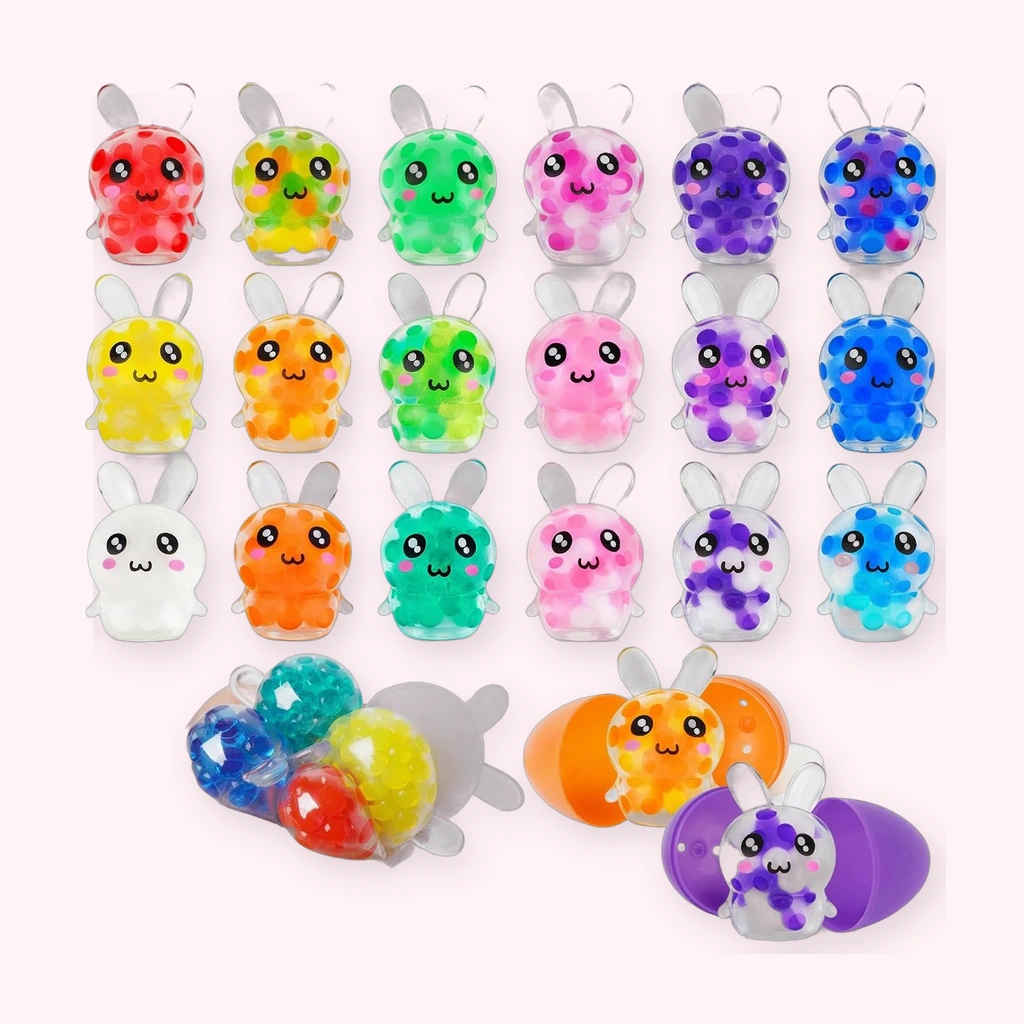 Bulk bunny squishy 18 pack water bead squeeze fidget toy