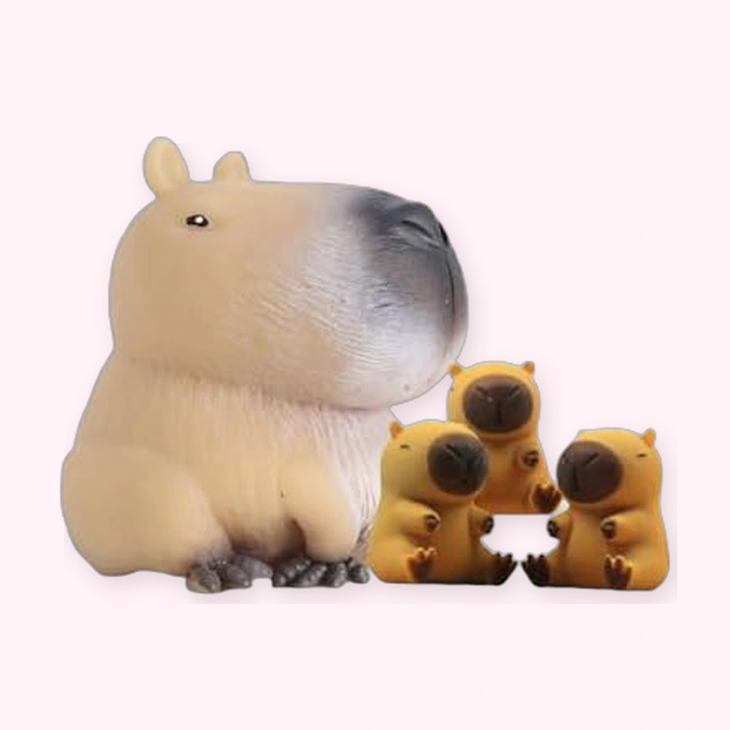 Capybara Squishy Family Pack Big and Mini Soft Squeeze Toys