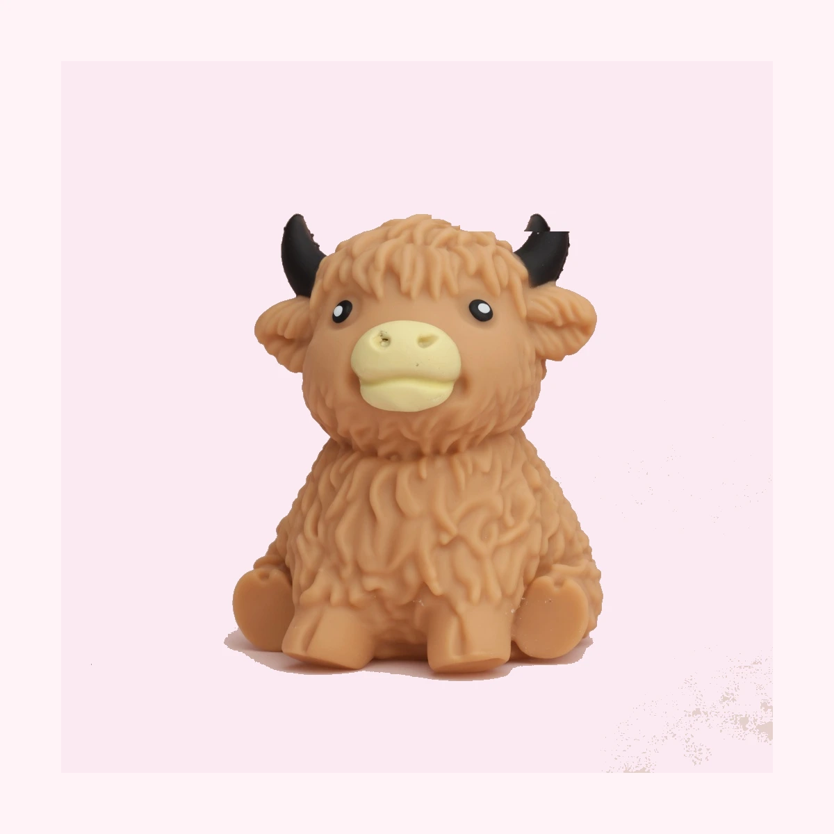 Caramel Tan Cow Squishy Fluffy Highland Slow Rising Sensory Toy