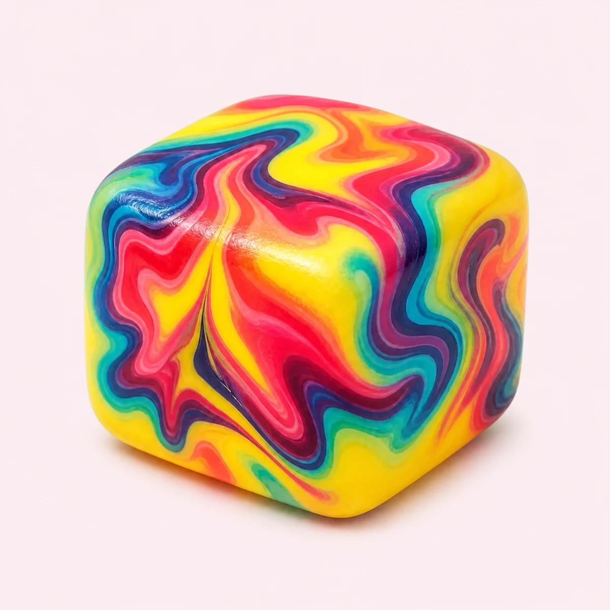 Cheese Block Squishy — Slow-Rising Marble Swirl Squishy Cube Stress Toy—random 1 pcs