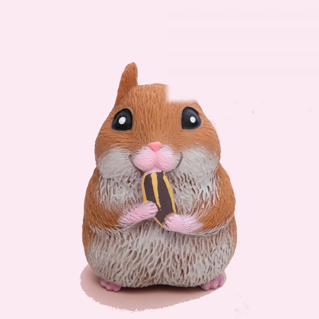 Gniotek chomik z pucołowatymi policzkami: squishy chomik do ściskania