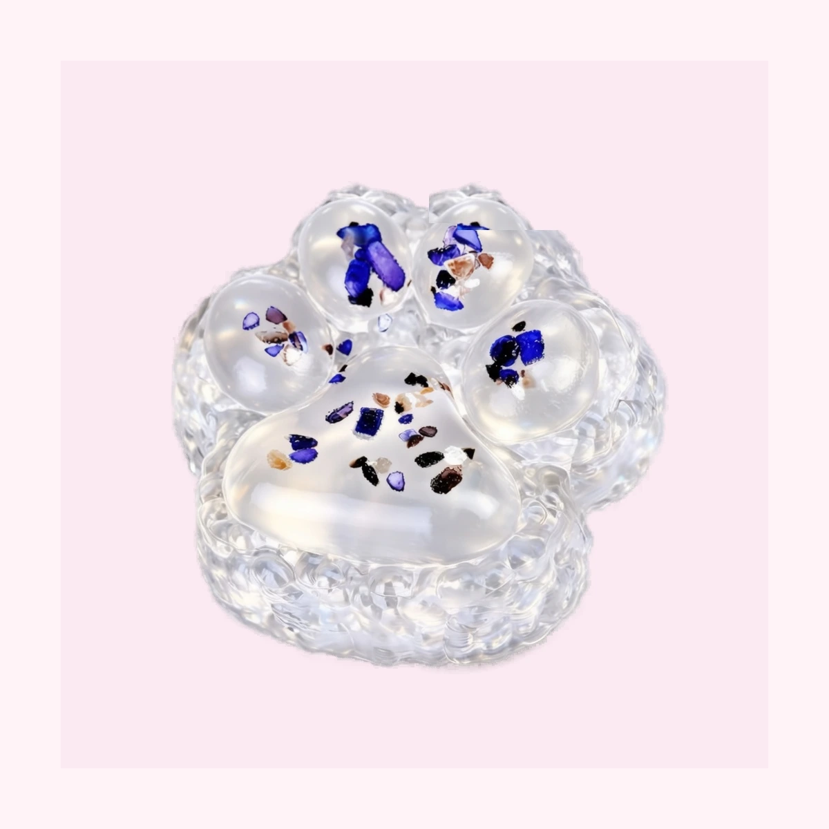 Clear Confetti Cat Squishy Paw, Jumbo Slow Rising Jelly Toy