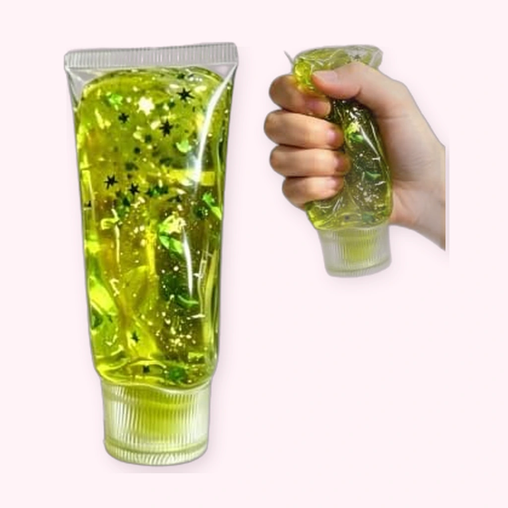 Clear Toothpaste Squishy, Jelly Squeeze with Clover Charm